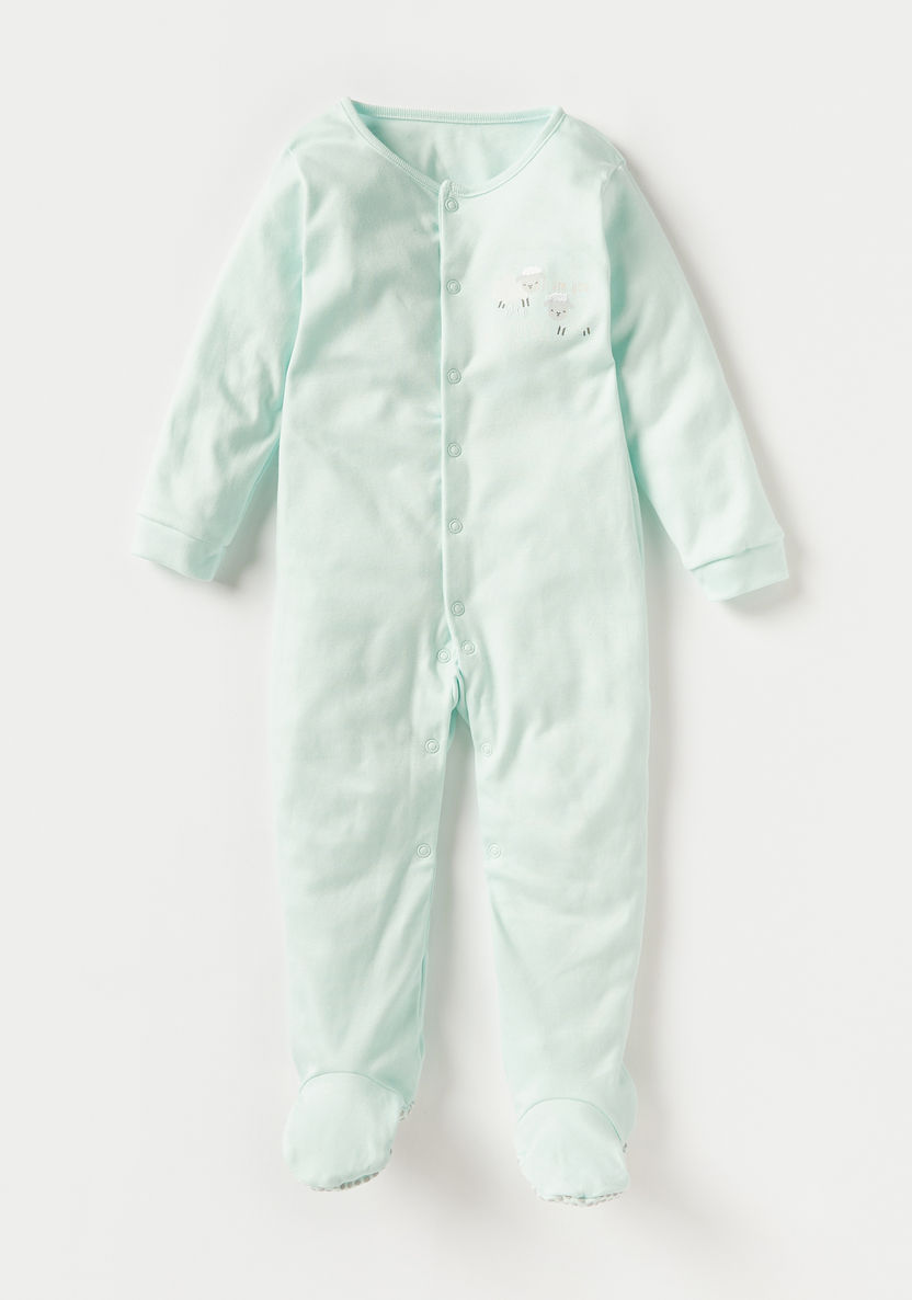 Juniors Printed Closed Feet Sleepsuit - Set of 3-Sleepsuits-image-3