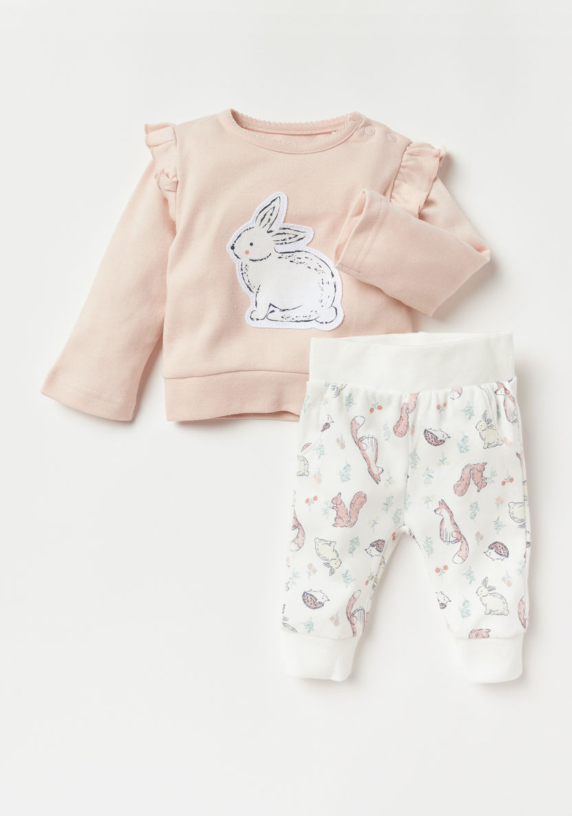 Juniors Printed Sweatshirt and Pyjama Set-Pyjama Sets-image-0