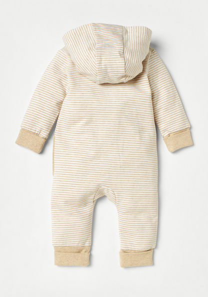 Juniors Striped Sleepsuit with Hood and Zip Closure