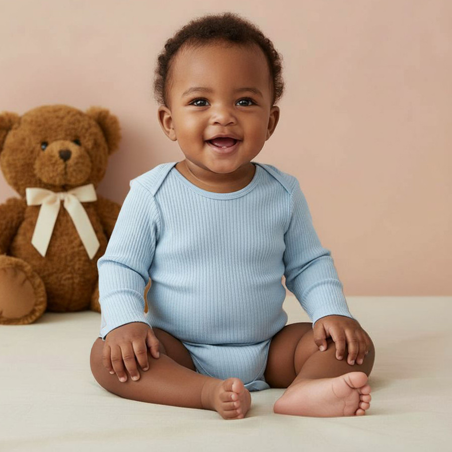 Juniors Round Neck Bodysuit with Snap Button Closure - Cotton - Long Sleeves - Set of 3-baby-boys-clothing-bodysuits-image-7