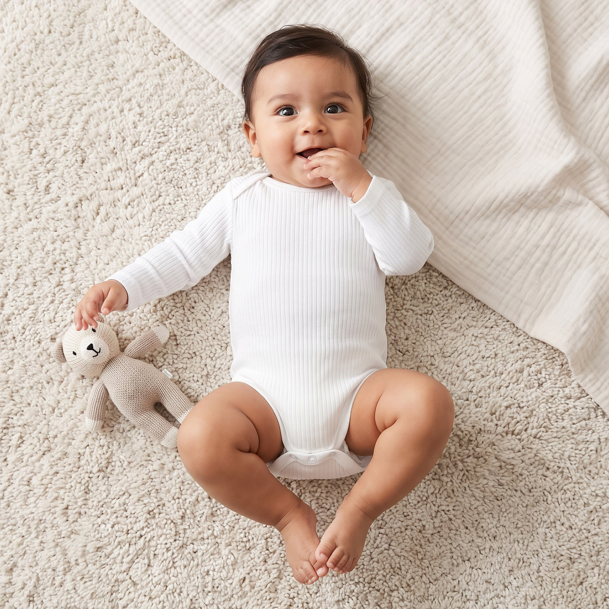 بودي سوت قطن بياقة مستديرة وأكمام طويلة وأزرار إغلاق من جونيورز - طقم 3 قطع-baby-girls-clothing-bodysuits-image-2