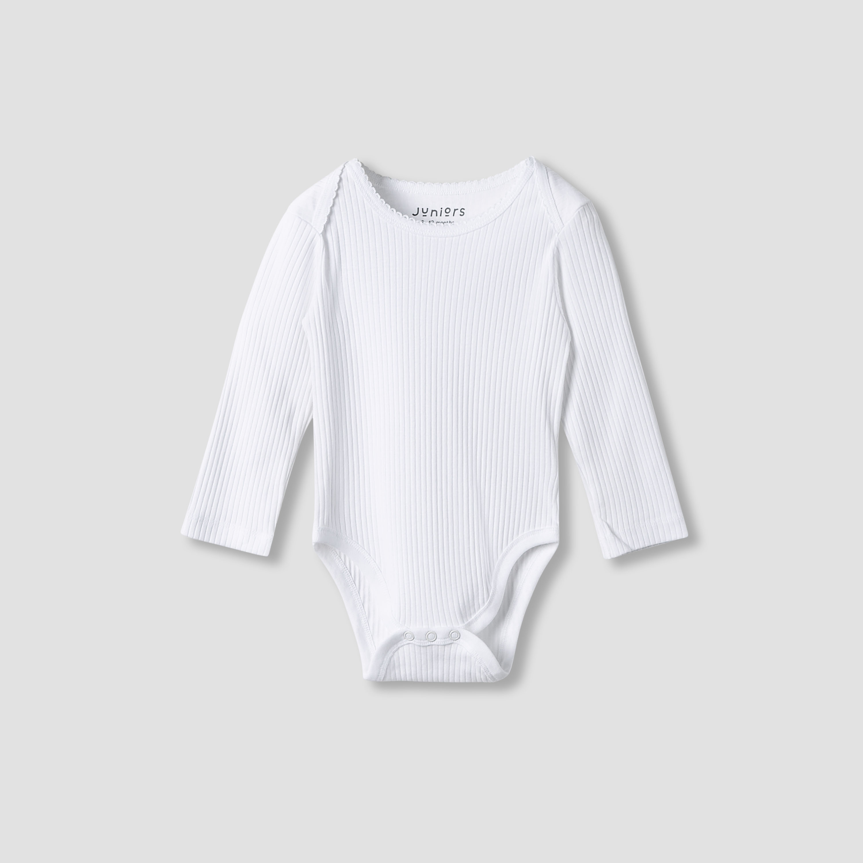 Juniors Round Neck Bodysuit with Snap Button Closure - Cotton - Long Sleeves - Set of 3-baby-girls-clothing-bodysuits-image-2