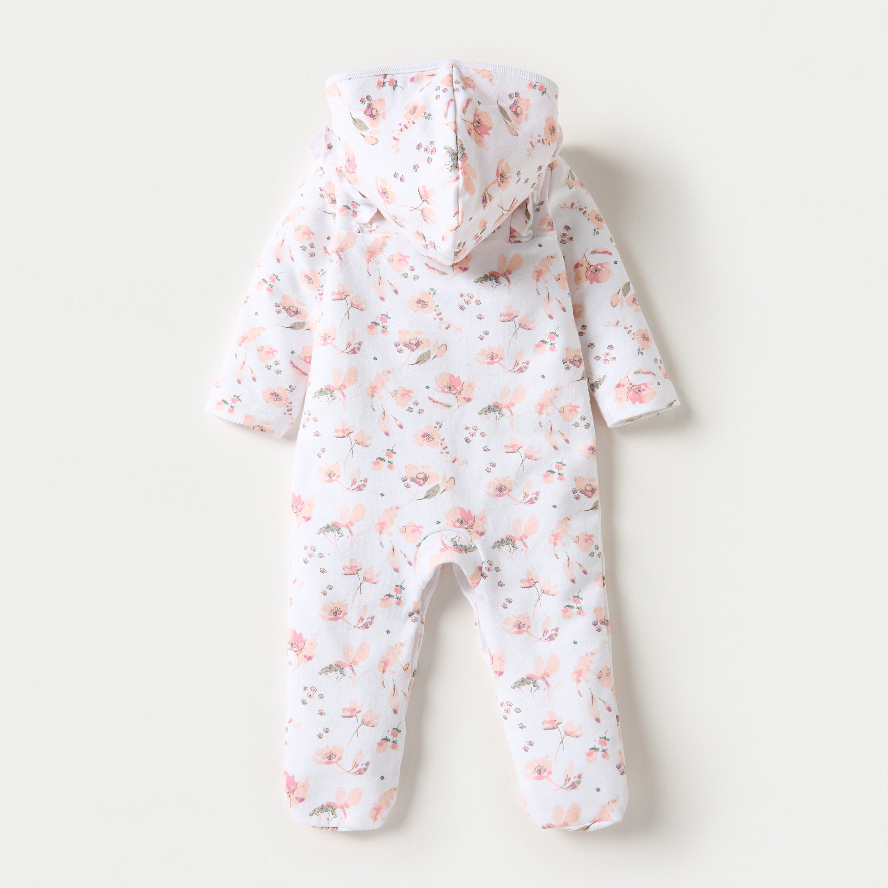 Juniors All-Over Floral Print Closed Feet Sleepsuit with Hood-baby-girls-clothing-nightwear-sleepsuits-image-2
