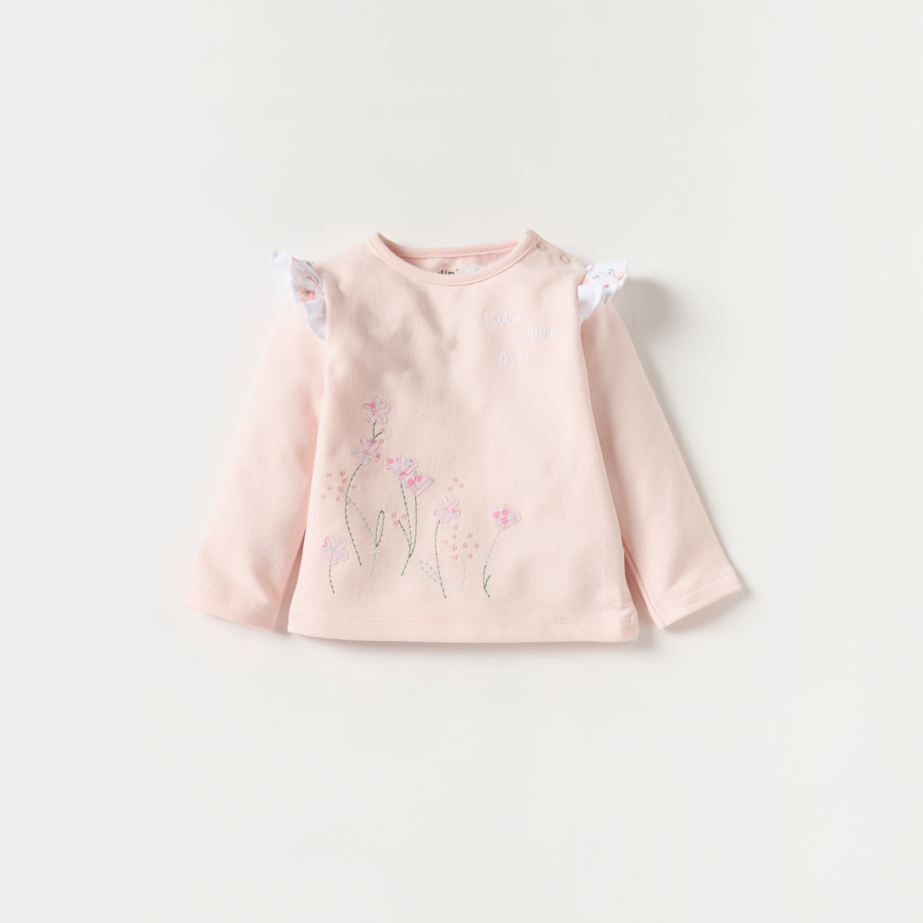 طقم بنطلون بيجاما وتيشيرت بطبعات أزهار من جونيورز-baby-girls-clothing-nightwear-pyjamasets-image-2