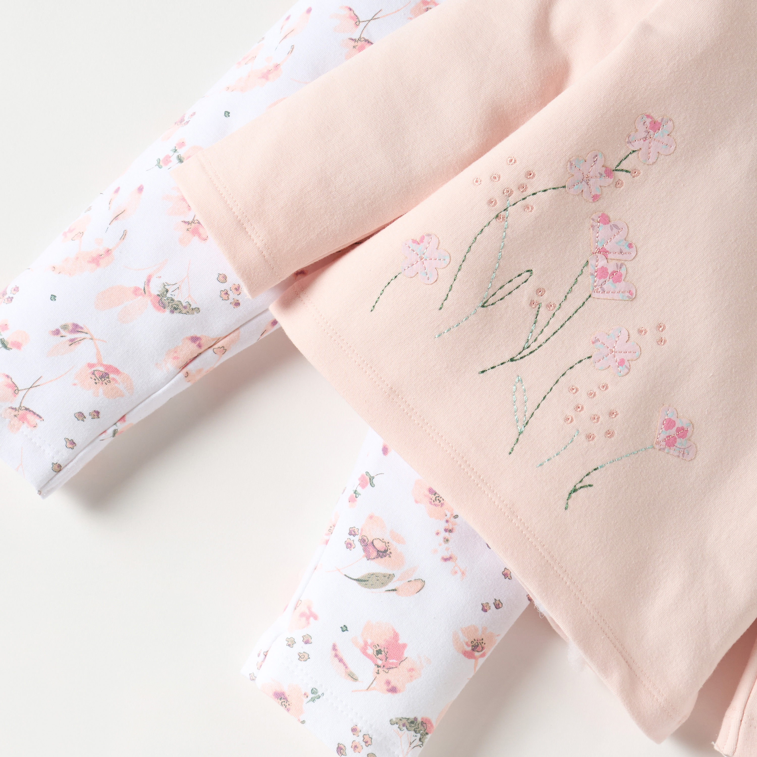طقم بنطلون بيجاما وتيشيرت بطبعات أزهار من جونيورز-baby-girls-clothing-nightwear-pyjamasets-image-5