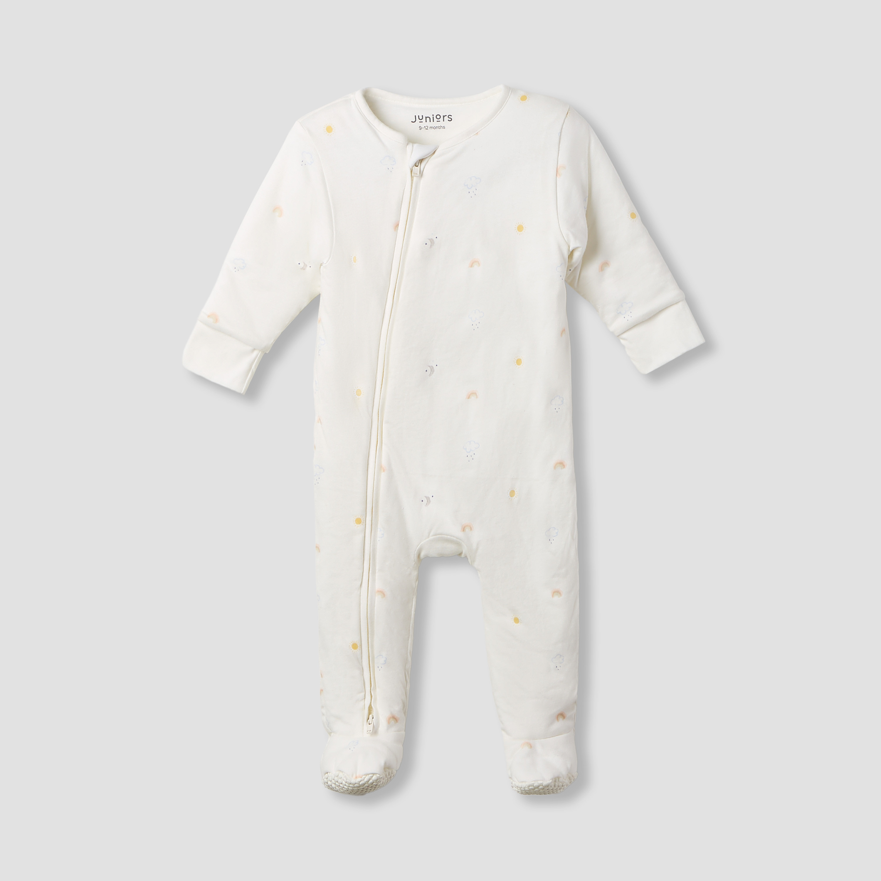 Juniors Printed Sleepsuit with Long Sleeves-baby-girls-clothing-nightwear-sleepsuits-image-1