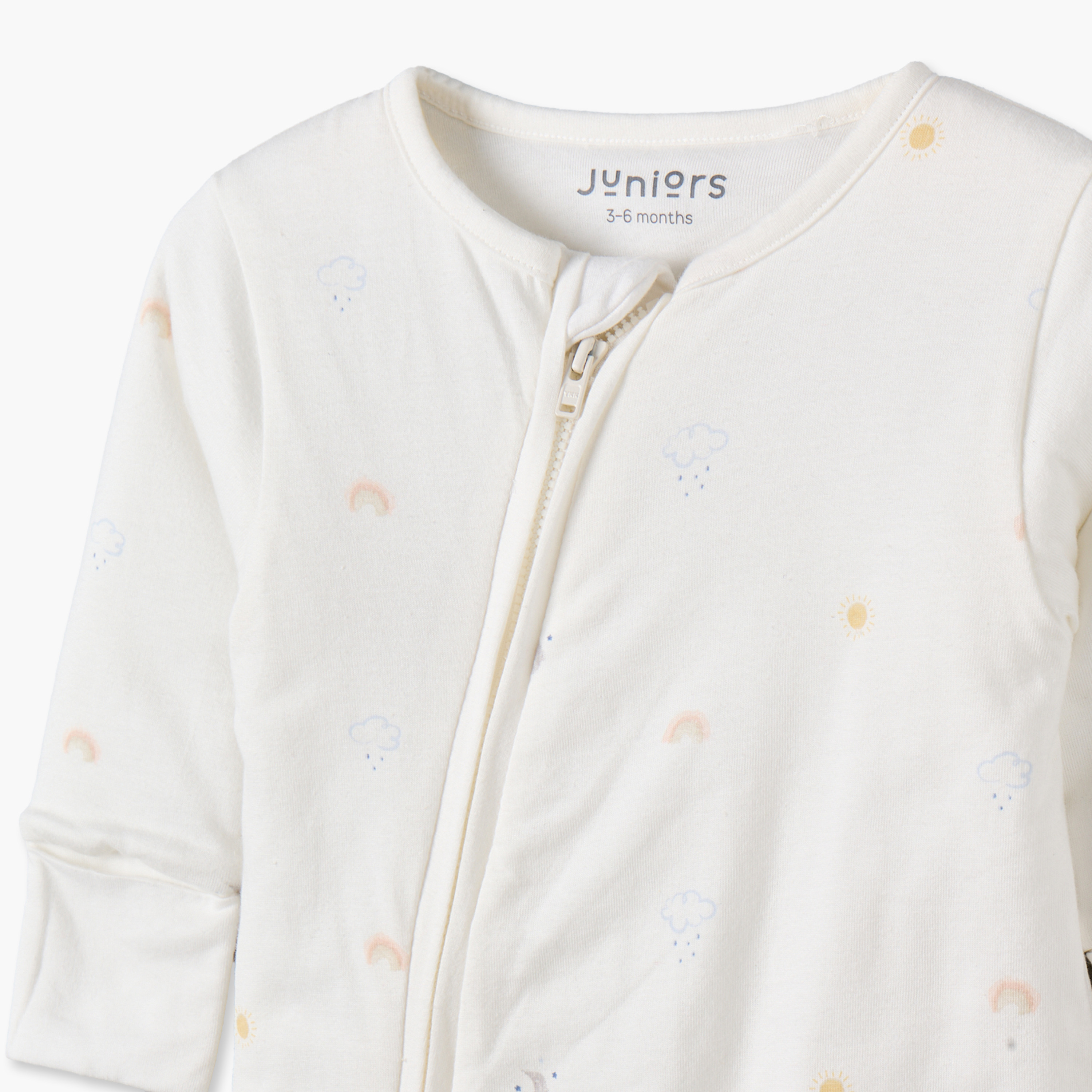 Juniors Cotton Crew Neck Long Sleeves Sleepsuit with Zip Closure-baby-boys-clothing-nightwear-sleepsuits-image-3