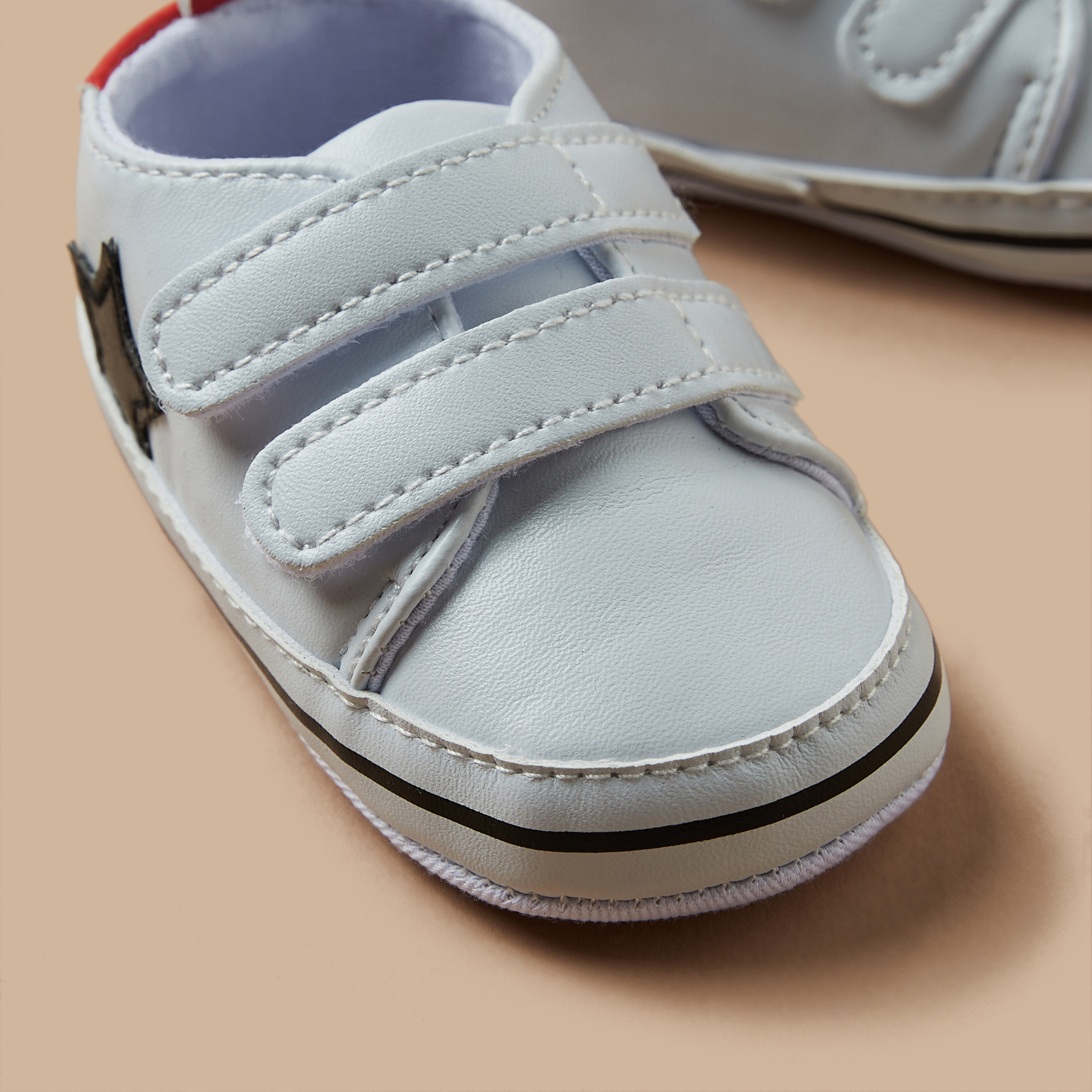 Juniors Star Applique Booties with Hook and Loop Closure-baby-boys-shoes-closedshoes-image-3