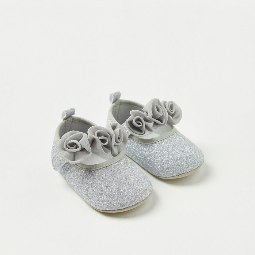 Juniors Embellished Booties with Flower Accent-Casual-image-1
