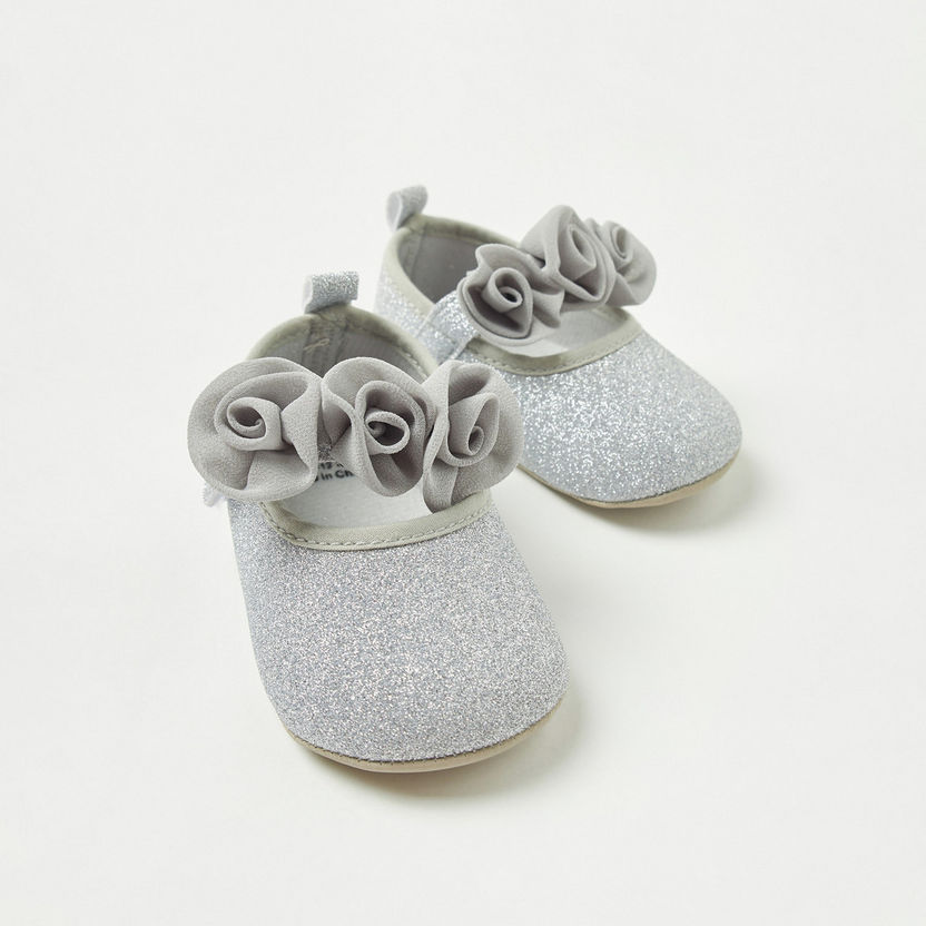 Juniors Embellished Booties with Flower Accent-Casual-image-2
