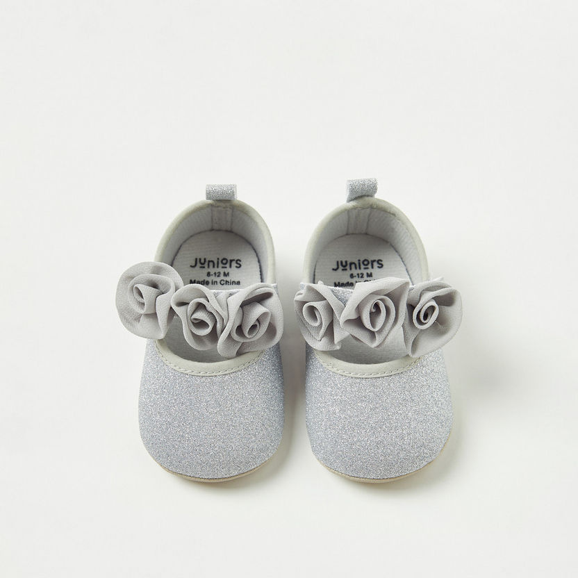 Juniors Embellished Booties with Flower Accent-Casual-image-4
