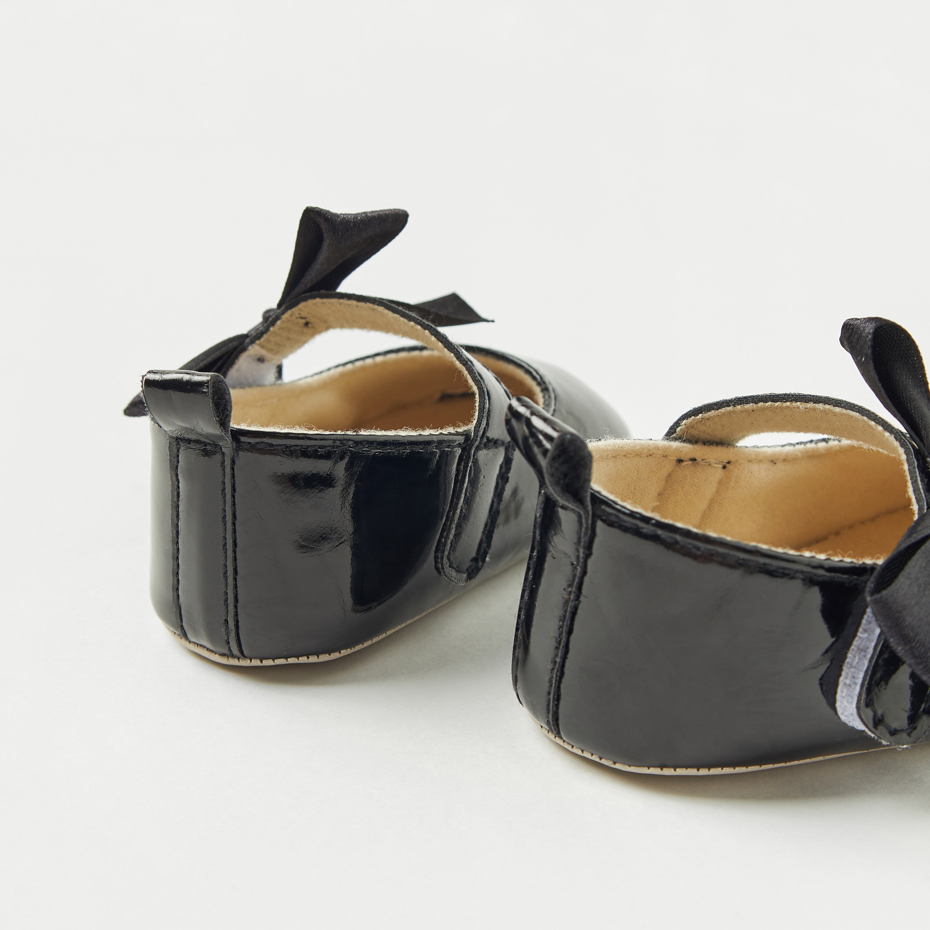 Juniors Solid Booties with Bow Accent-baby-girls-shoes-closedshoes-image-4