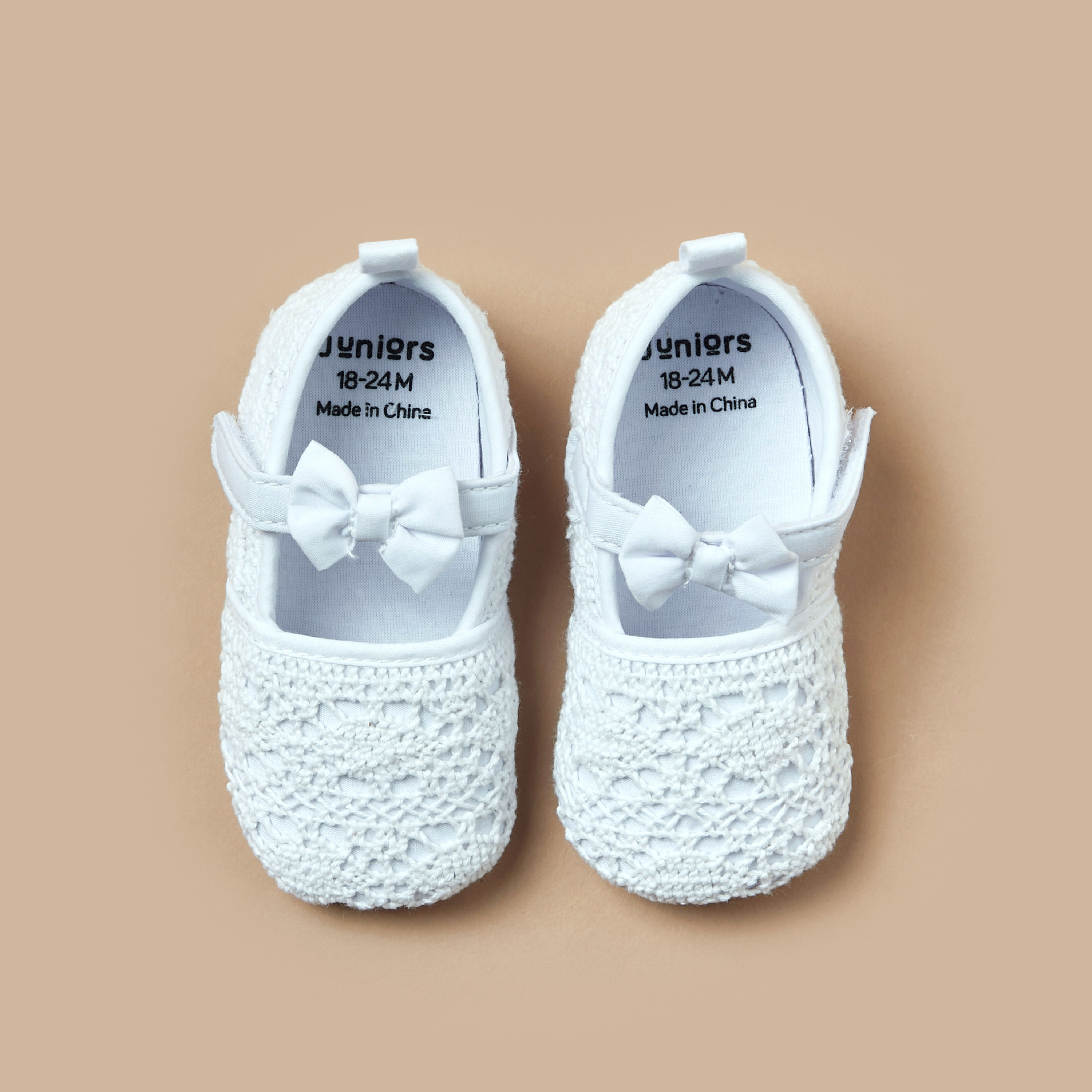 بوت ماري جين بارز الملمس بدانتيل من جونيورز-baby-girls-shoes-booties-image-5