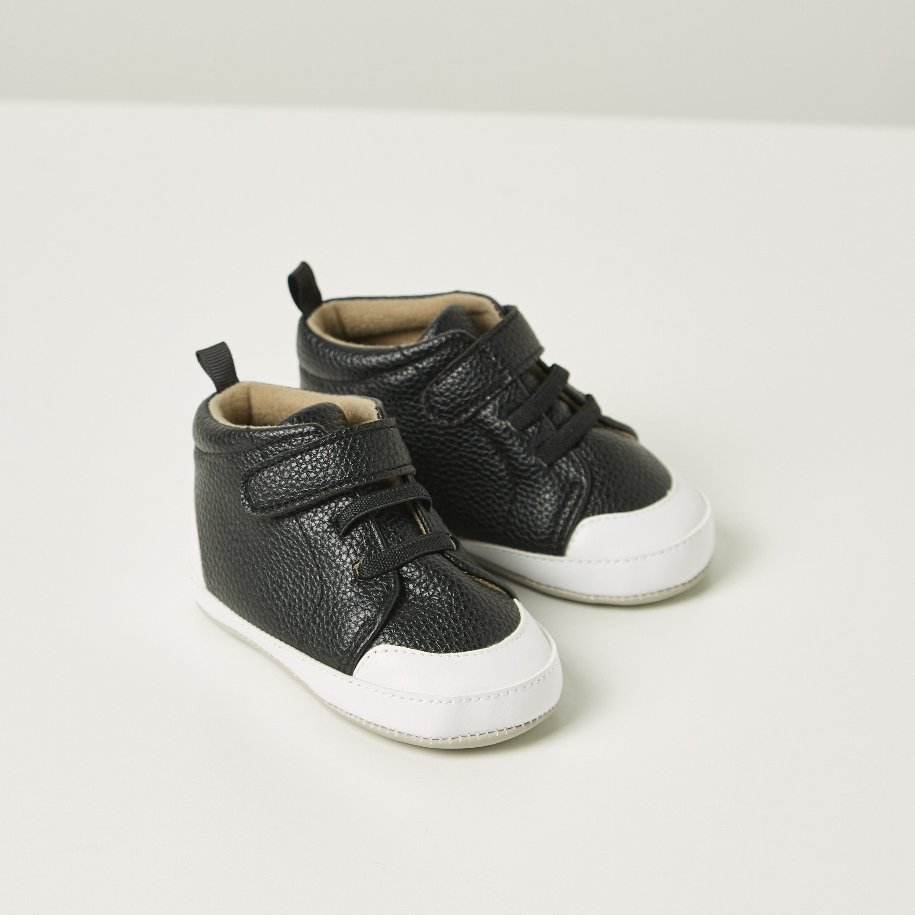 Juniors Colourblock Booties with Hook and Loop Closure-baby-boys-shoes-booties-image-2