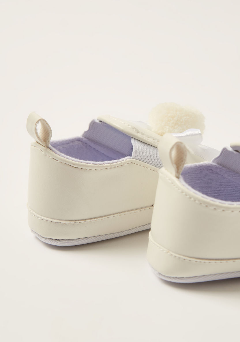 Juniors Solid Booties with Pom-Pom Detail-Booties-image-3
