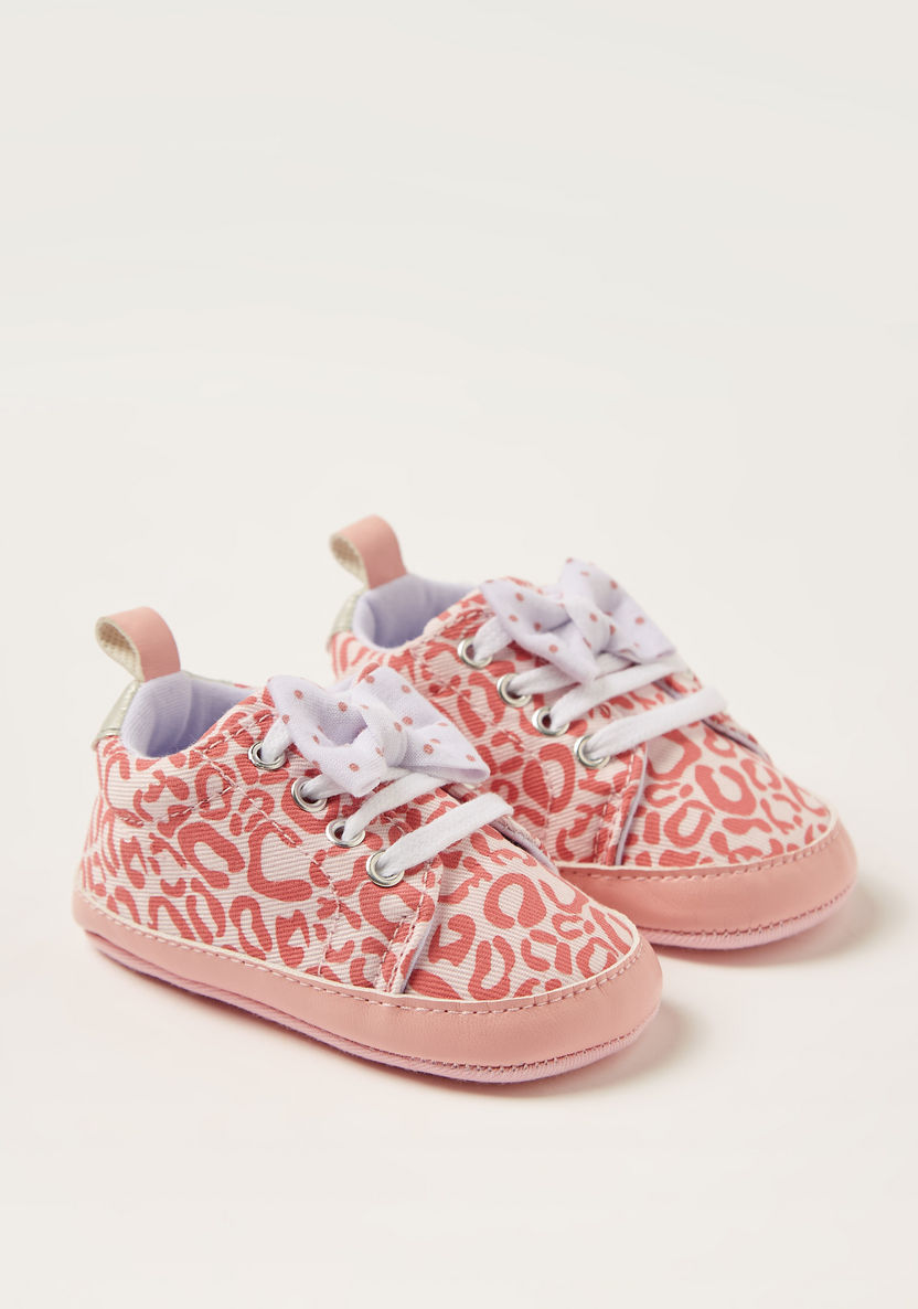 Juniors Printed Baby Booties with Bow Detail-Casual-image-1
