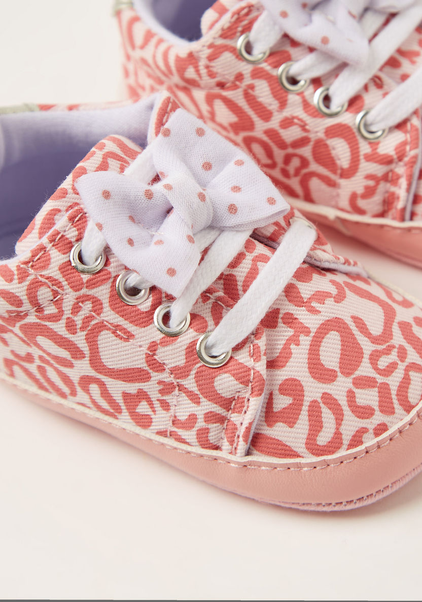 Juniors Printed Baby Booties with Bow Detail-Casual-image-2