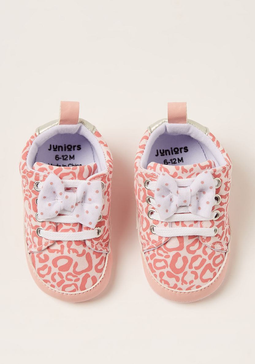 Juniors Printed Baby Booties with Bow Detail-Casual-image-4