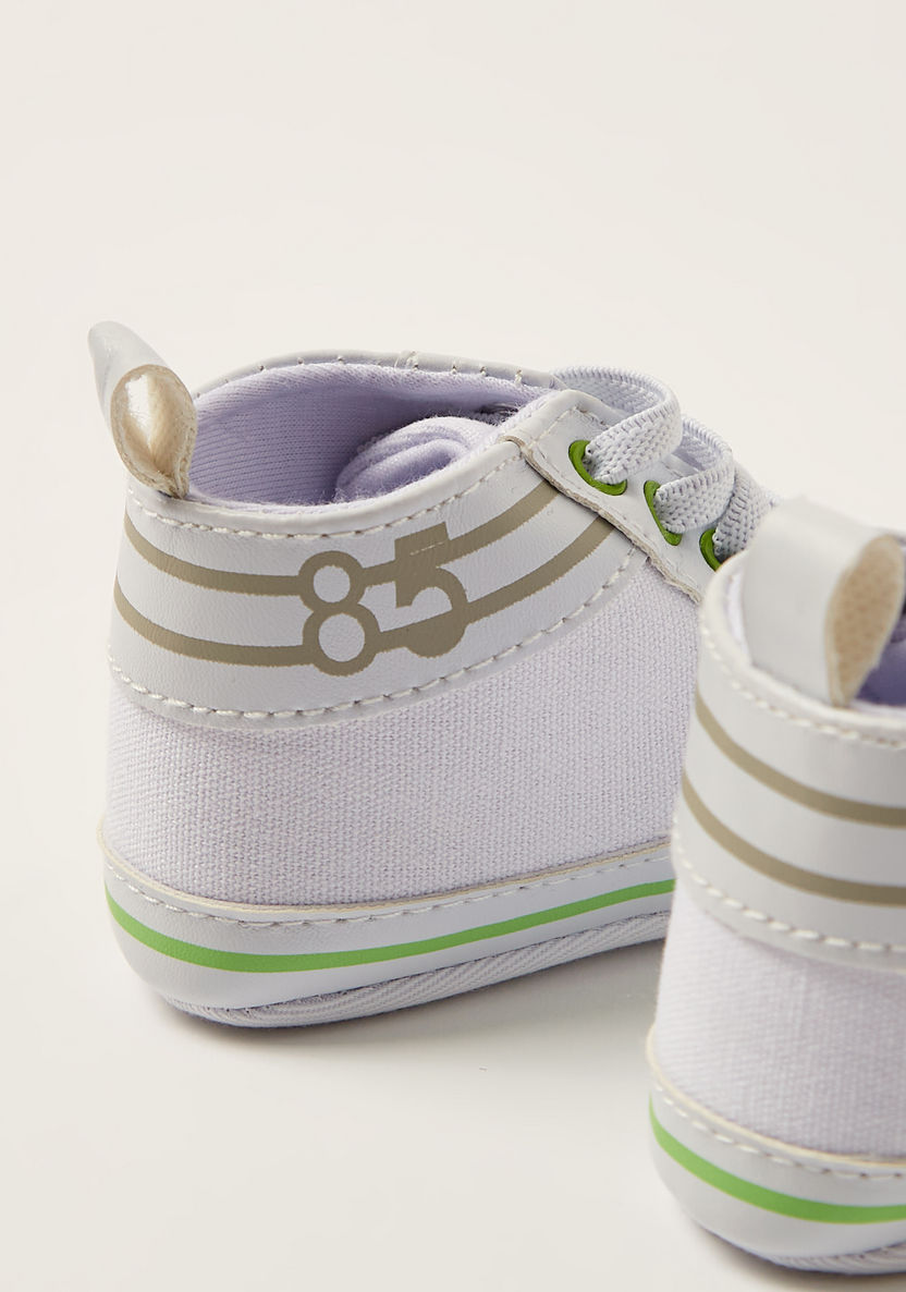 Juniors Printed Booties with Lace Detail and Pull Tabs-Booties-image-3