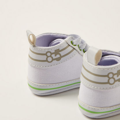 Juniors Printed Booties with Lace Detail and Pull Tabs