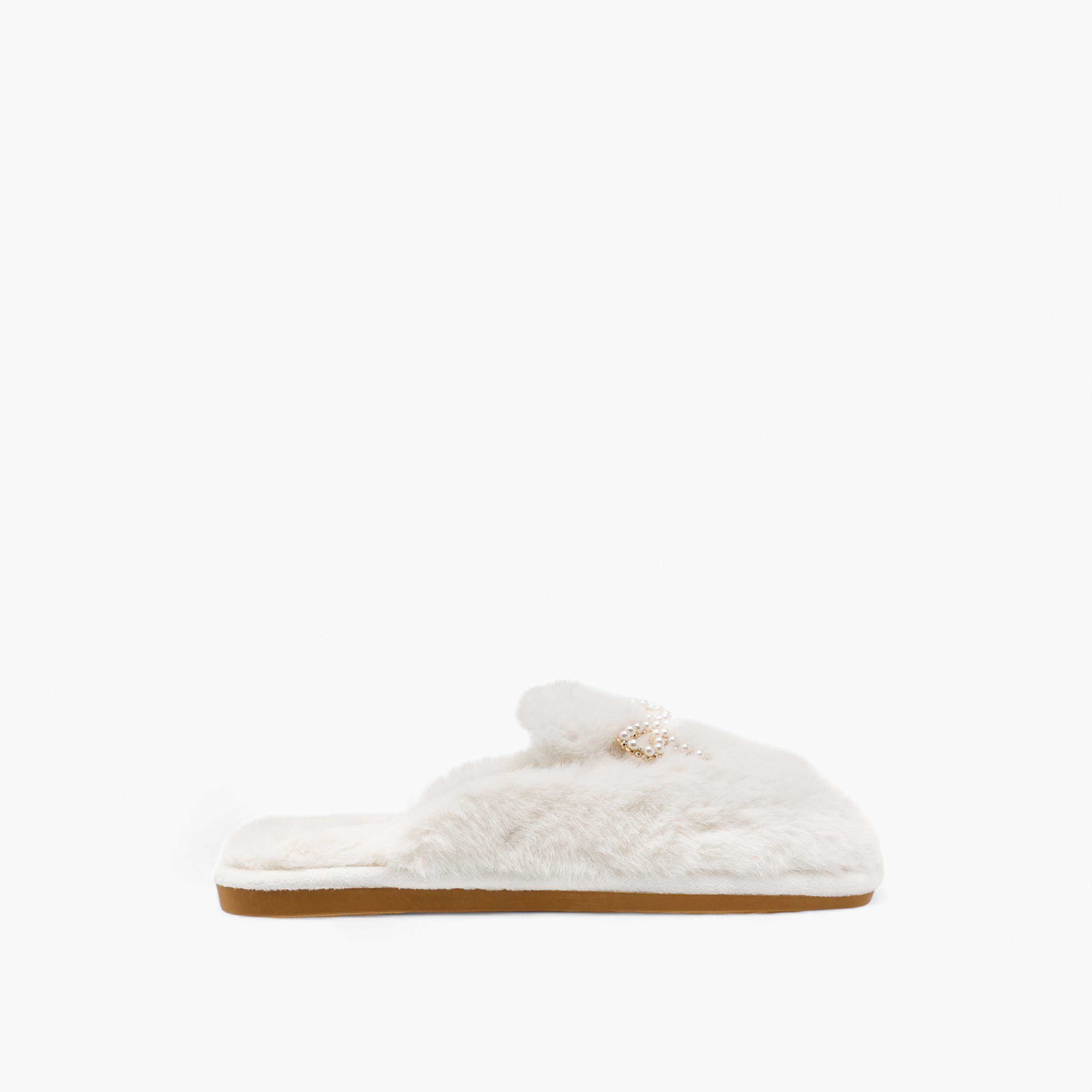 Le Confort Bow Embellished Faux Fur Bedroom Mules-women-shoes-bedroomslippers-image-2