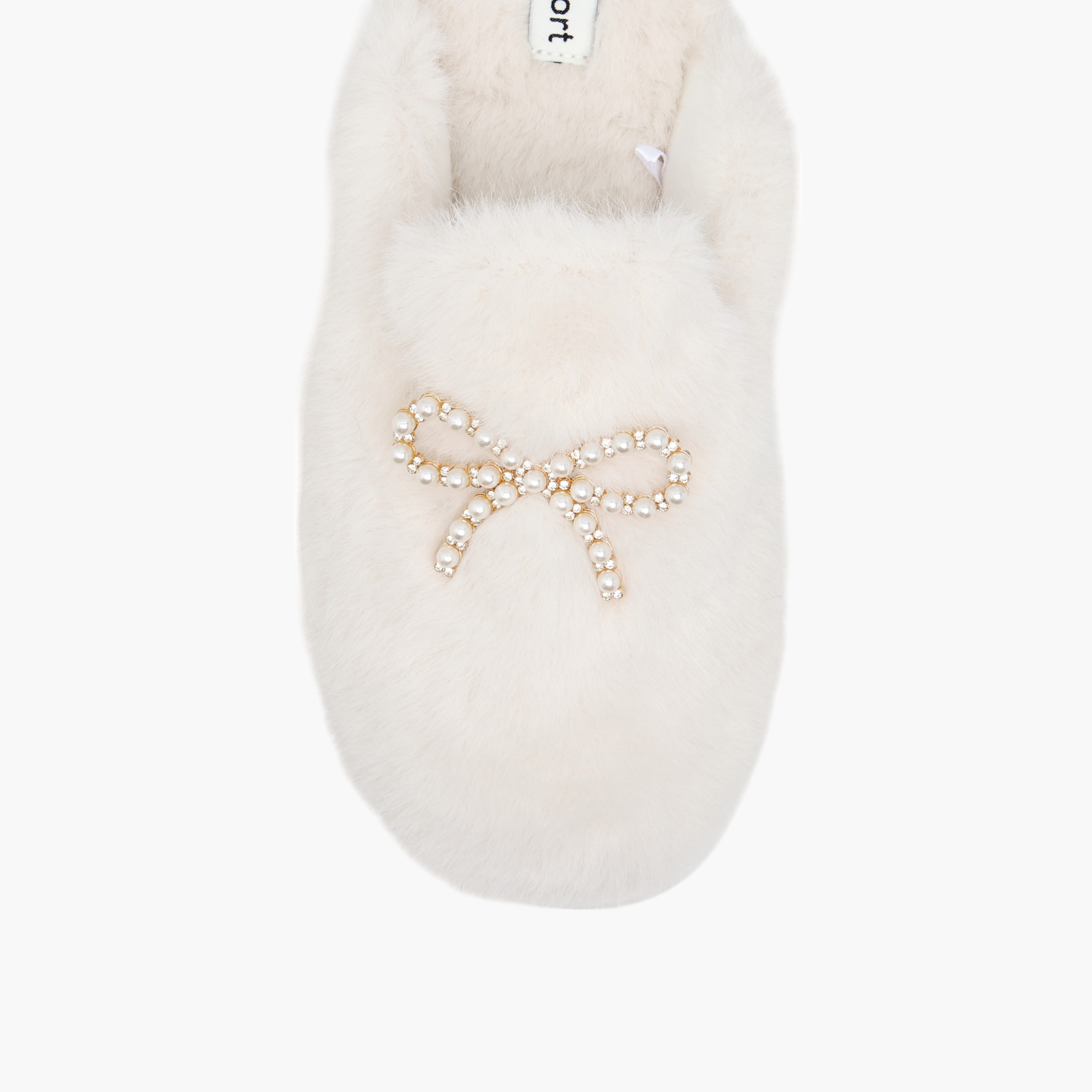 Le Confort Bow Embellished Faux Fur Bedroom Mules-women-shoes-bedroomslippers-image-3