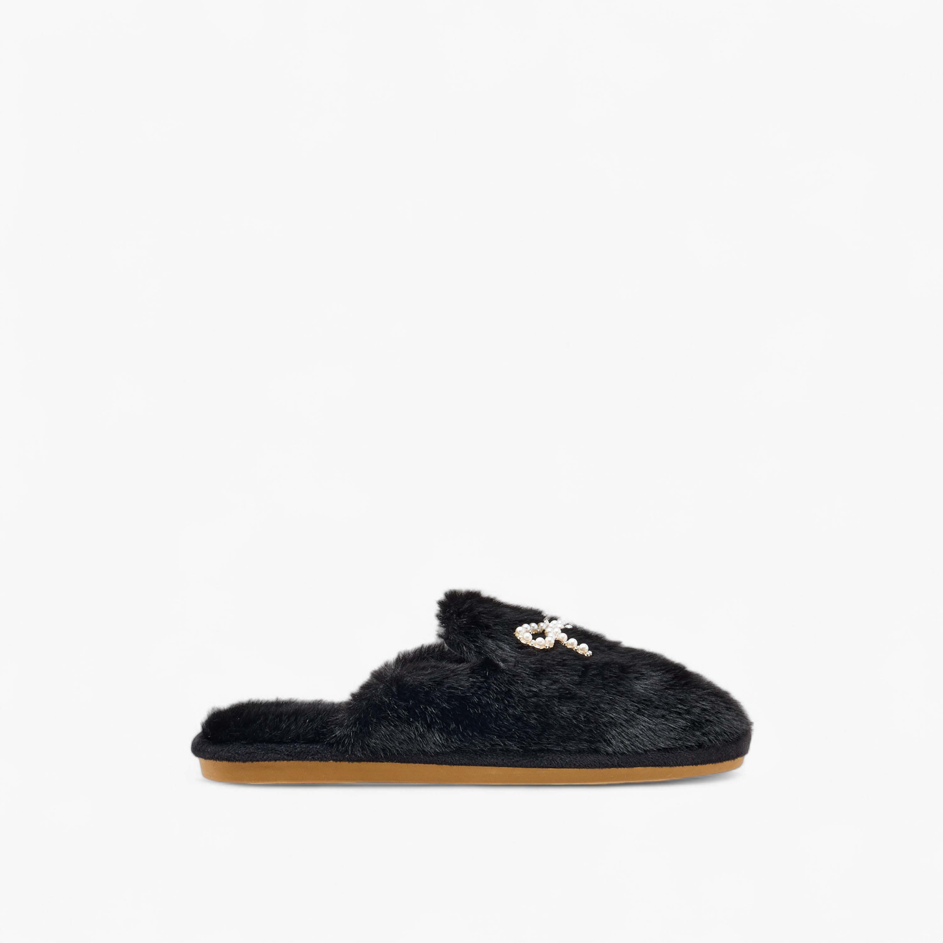 Le Confort Bow Embellished Faux Fur Bedroom Mules-women-shoes-bedroomslippers-image-2