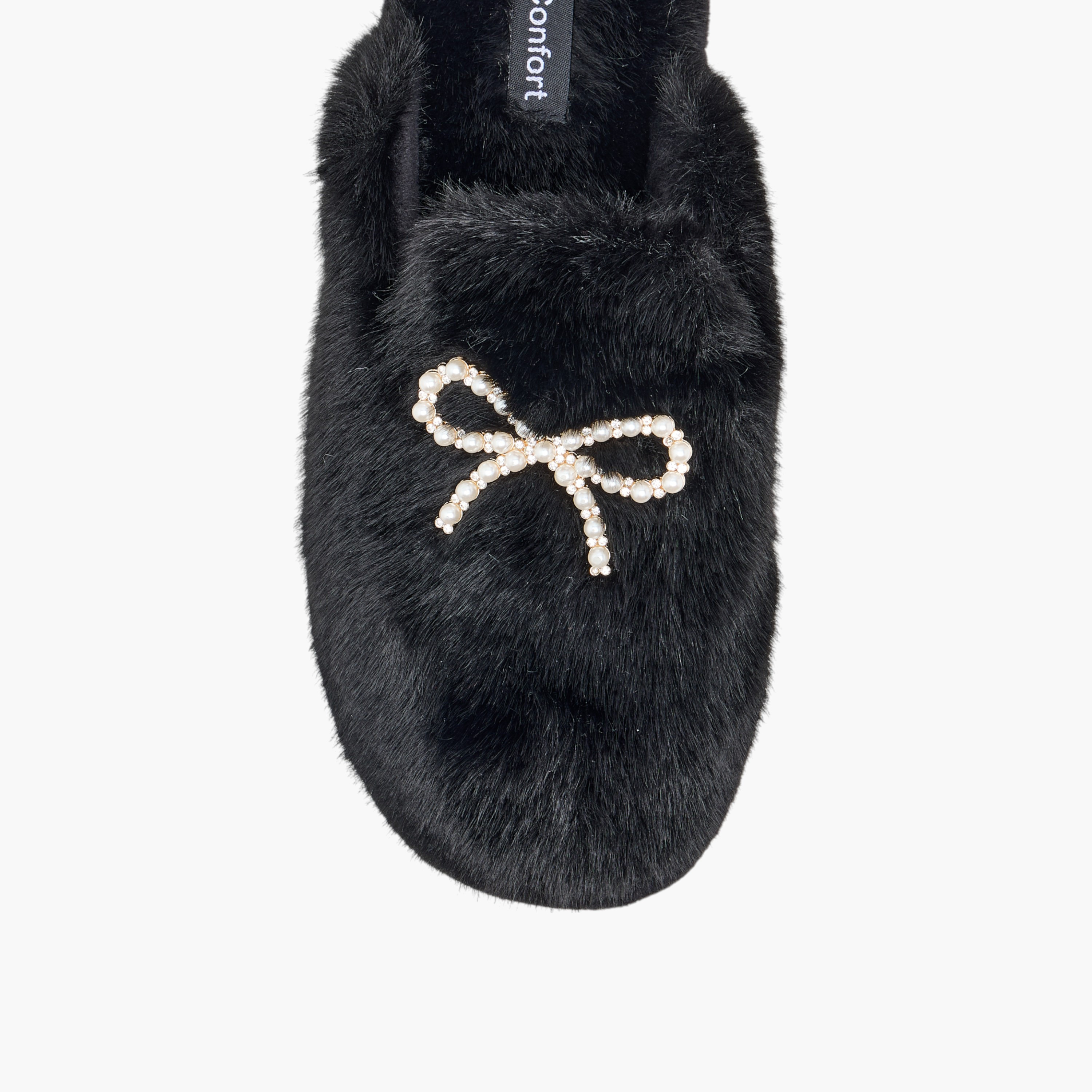 Le Confort Bow Embellished Faux Fur Bedroom Mules-women-shoes-bedroomslippers-image-3
