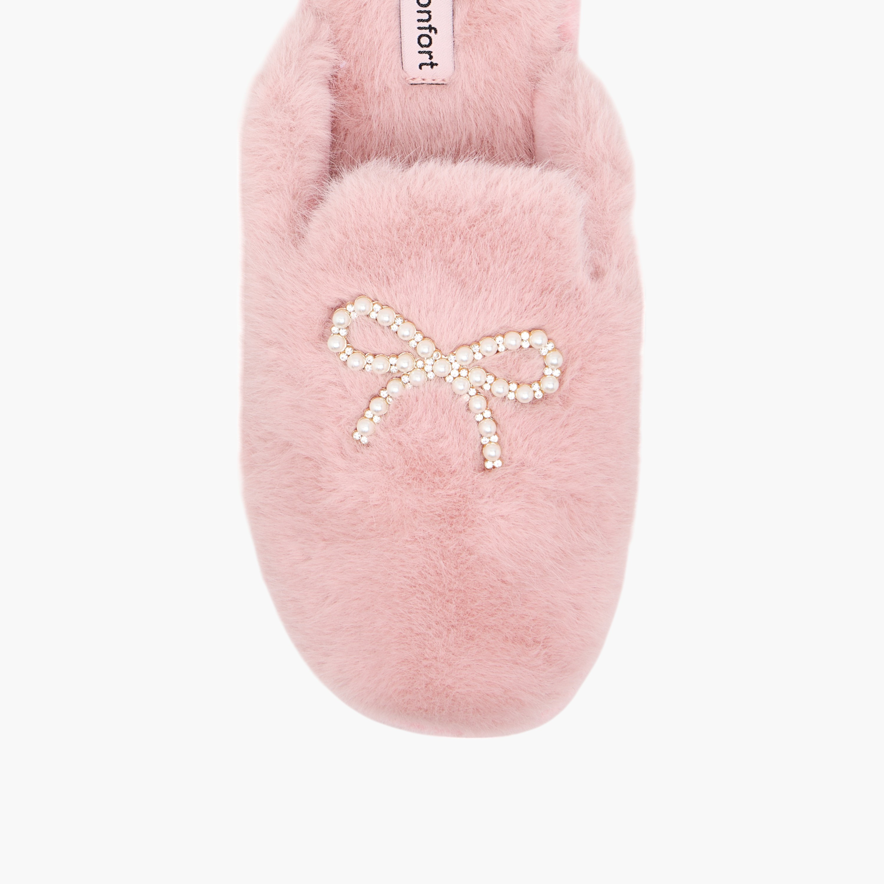 Le Confort Bow Embellished Faux Fur Bedroom Mules-women-shoes-bedroomslippers-image-3