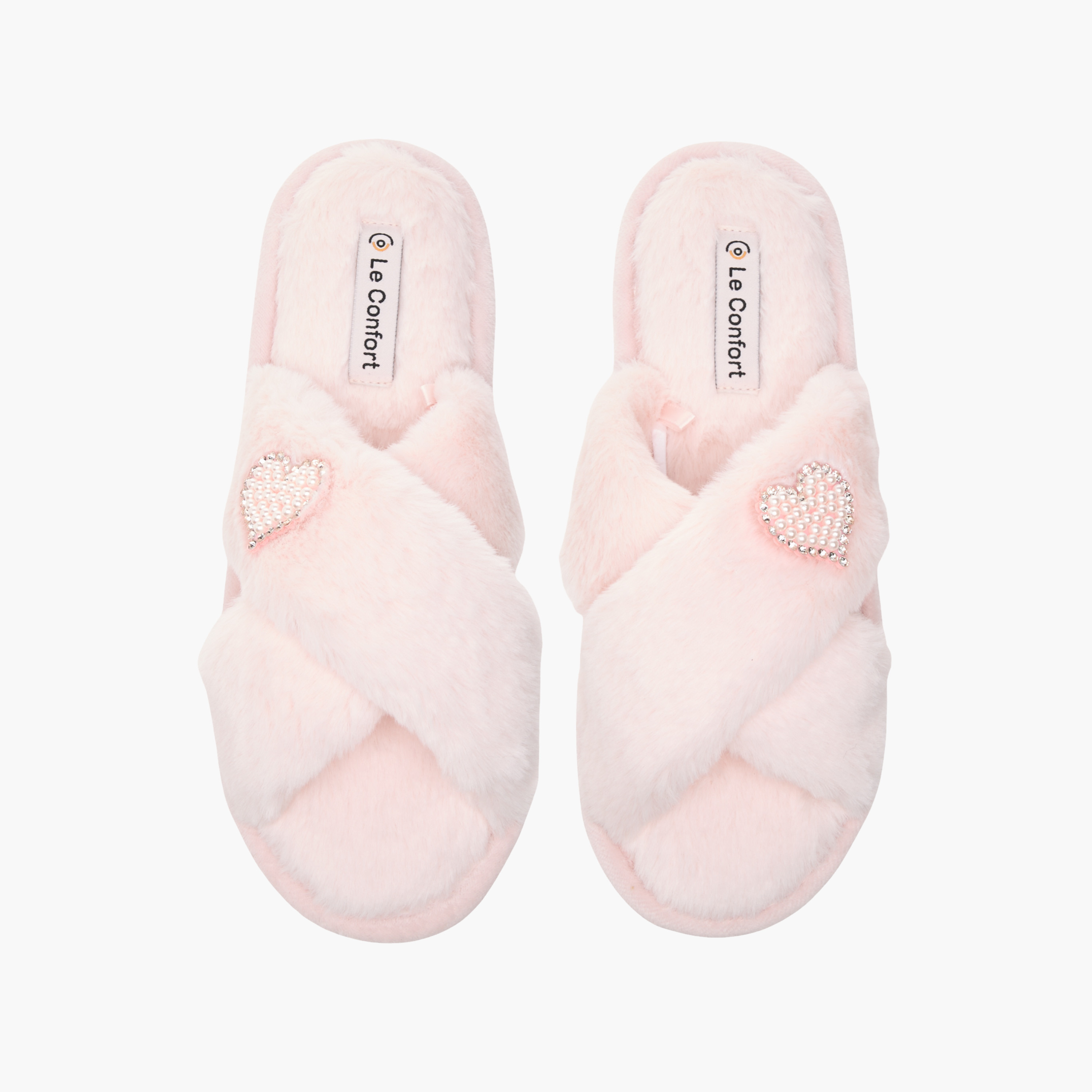 Le Confort Faux Fur Cross Strap Bedroom Slides-women-shoes-flipflopsandslides-image-1
