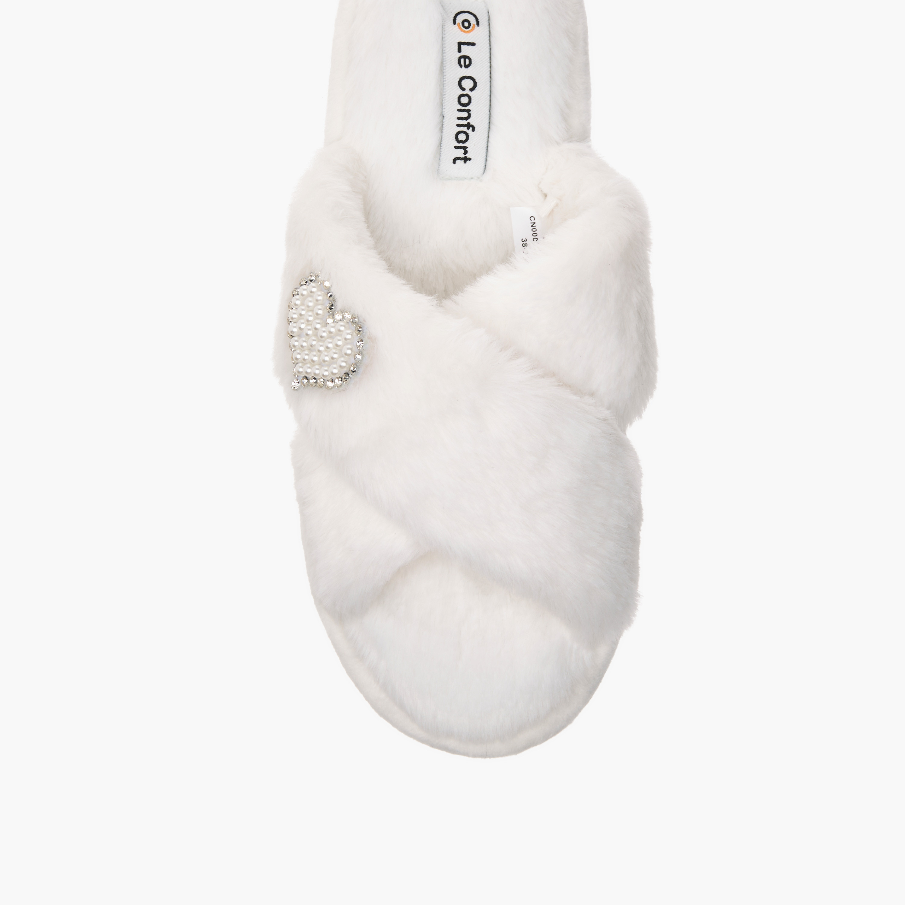 شبشب غرفة نوم فرو صناعي بحزام متقاطع من لو كونفورت-women-shoes-bedroomslippers-image-3