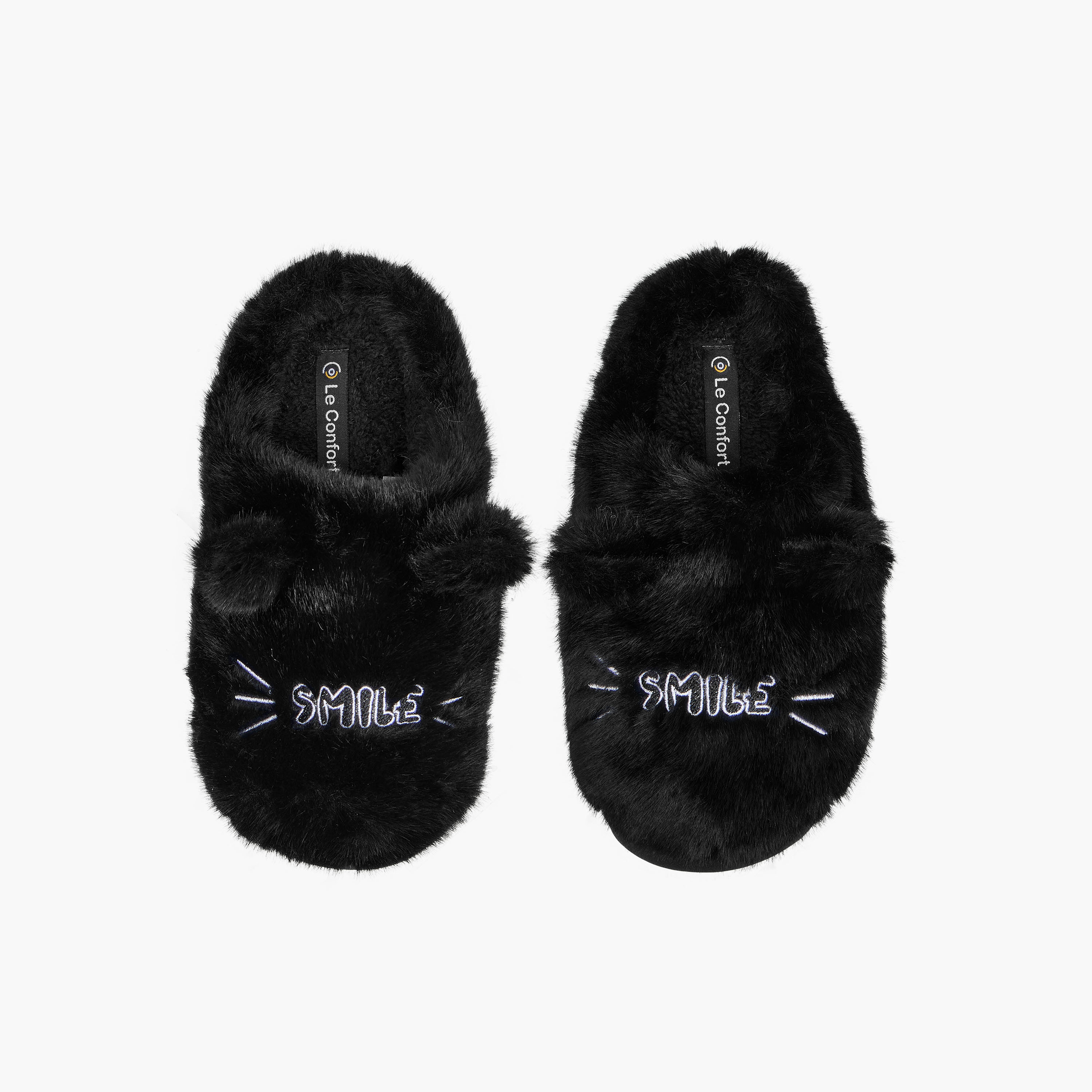 حذاء غرفة نوم فرو صناعي بتزيينات أذن من لي كونفورت-women-shoes-bedroomslippers-image-1