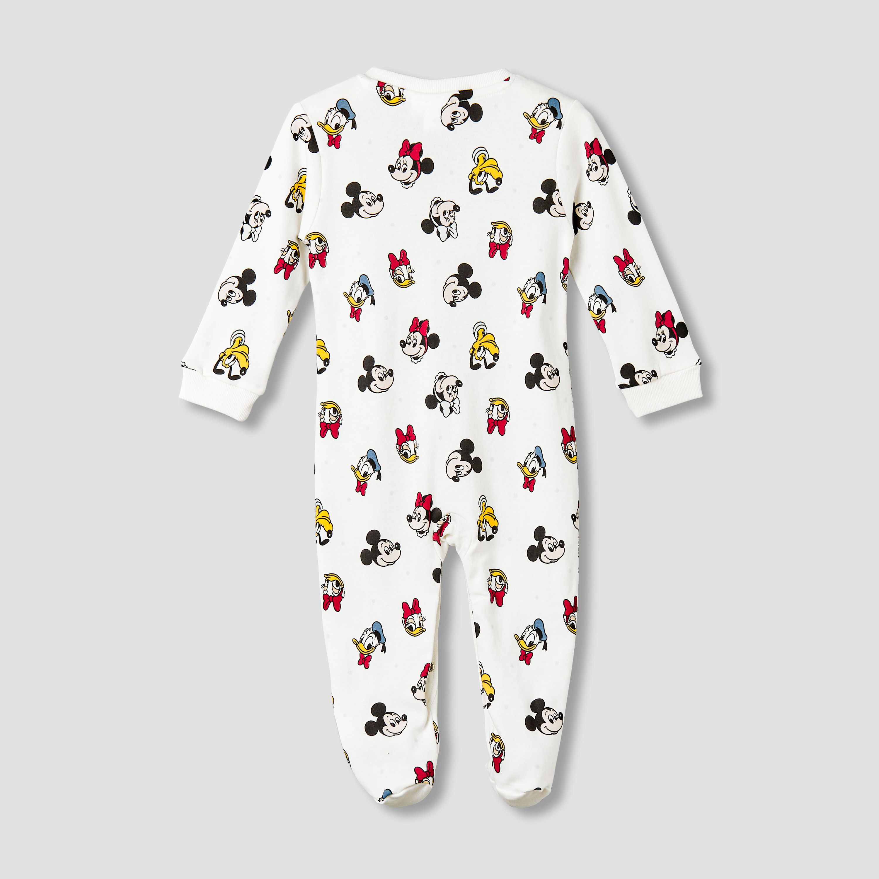 Disney Cotton Round Neck Long Sleeves Sleepsuit with Mickey Mouse and Friends Print-baby-girls-clothing-nightwear-sleepsuits-image-2