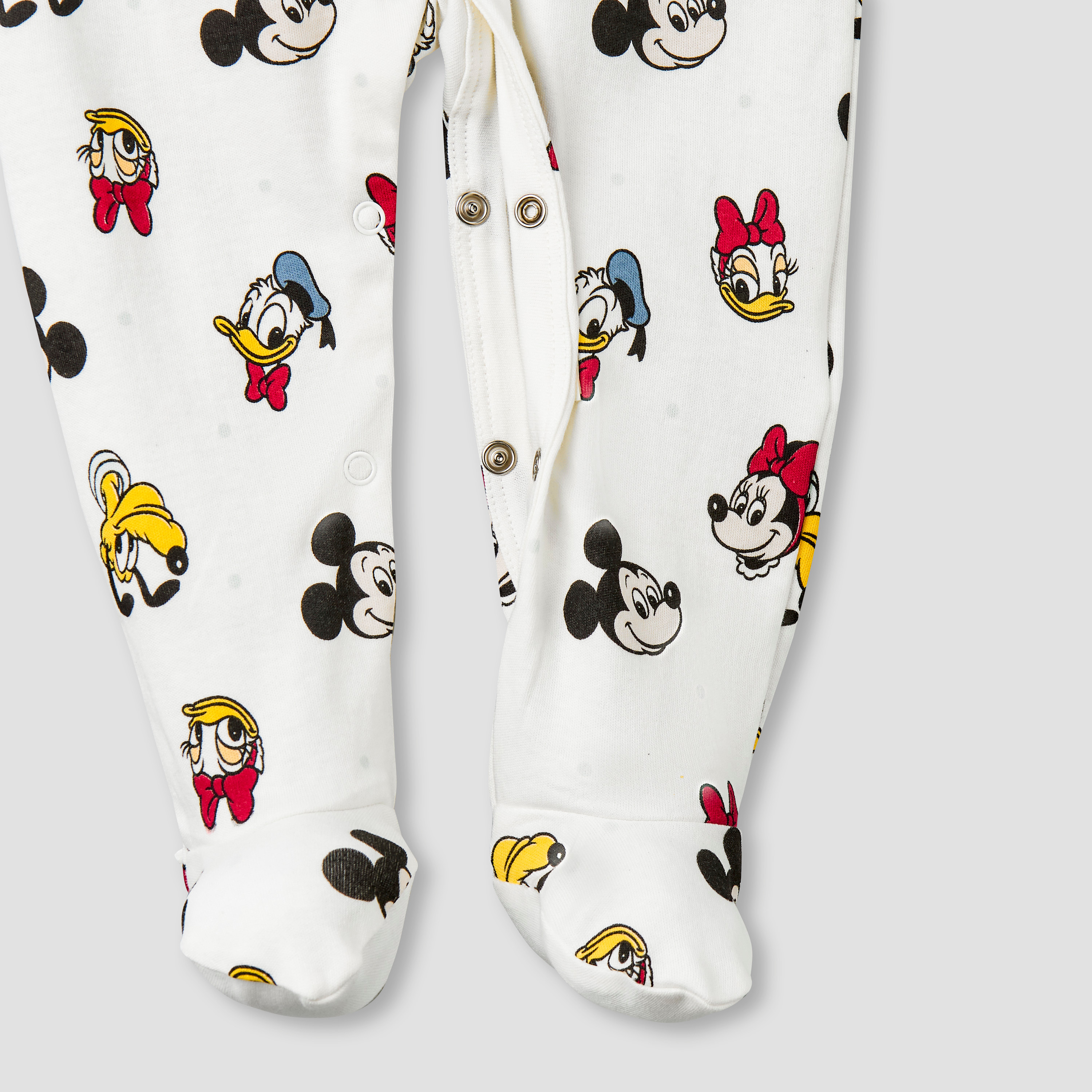 Disney Cotton Round Neck Long Sleeves Sleepsuit with Mickey Mouse and Friends Print-baby-girls-clothing-nightwear-sleepsuits-image-5