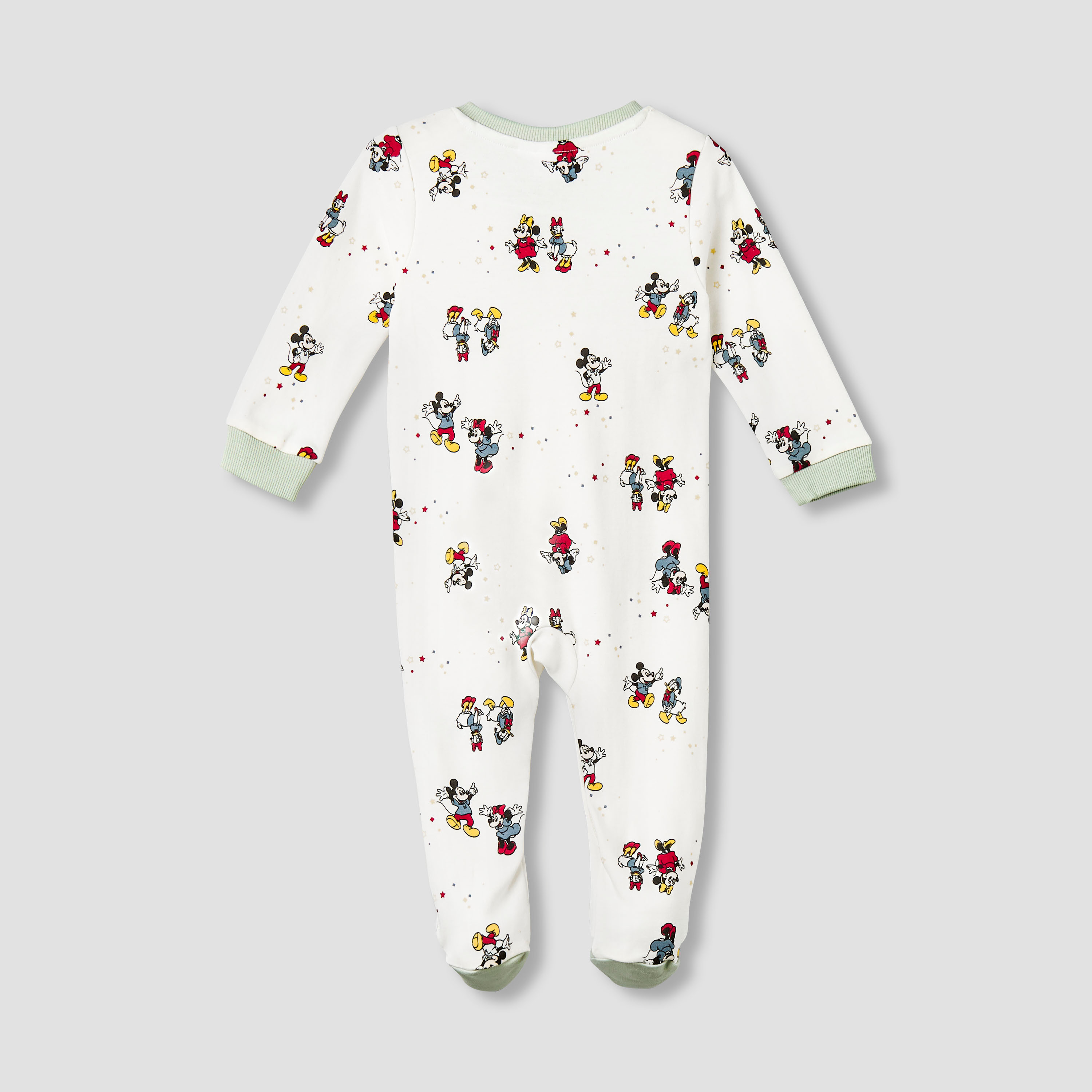 بدلة نوم قطن بياقة مستديرة وأكمام طويلة بطبعات ميكي وميني ماوس من ديزني-baby-girls-clothing-nightwear-sleepsuits-image-4