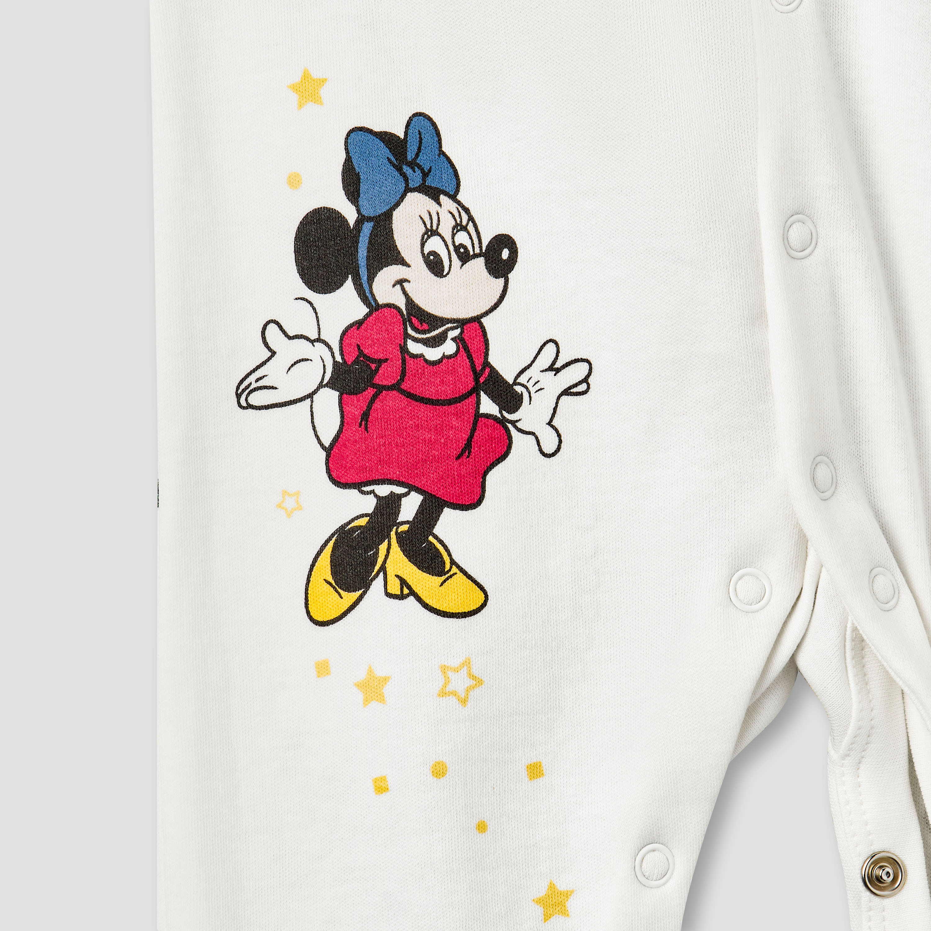 Disney Cotton Round Neck Long Sleeve Sleepsuit with Mickey and Minnie Mouse Print-baby-girls-clothing-nightwear-sleepsuits-image-7