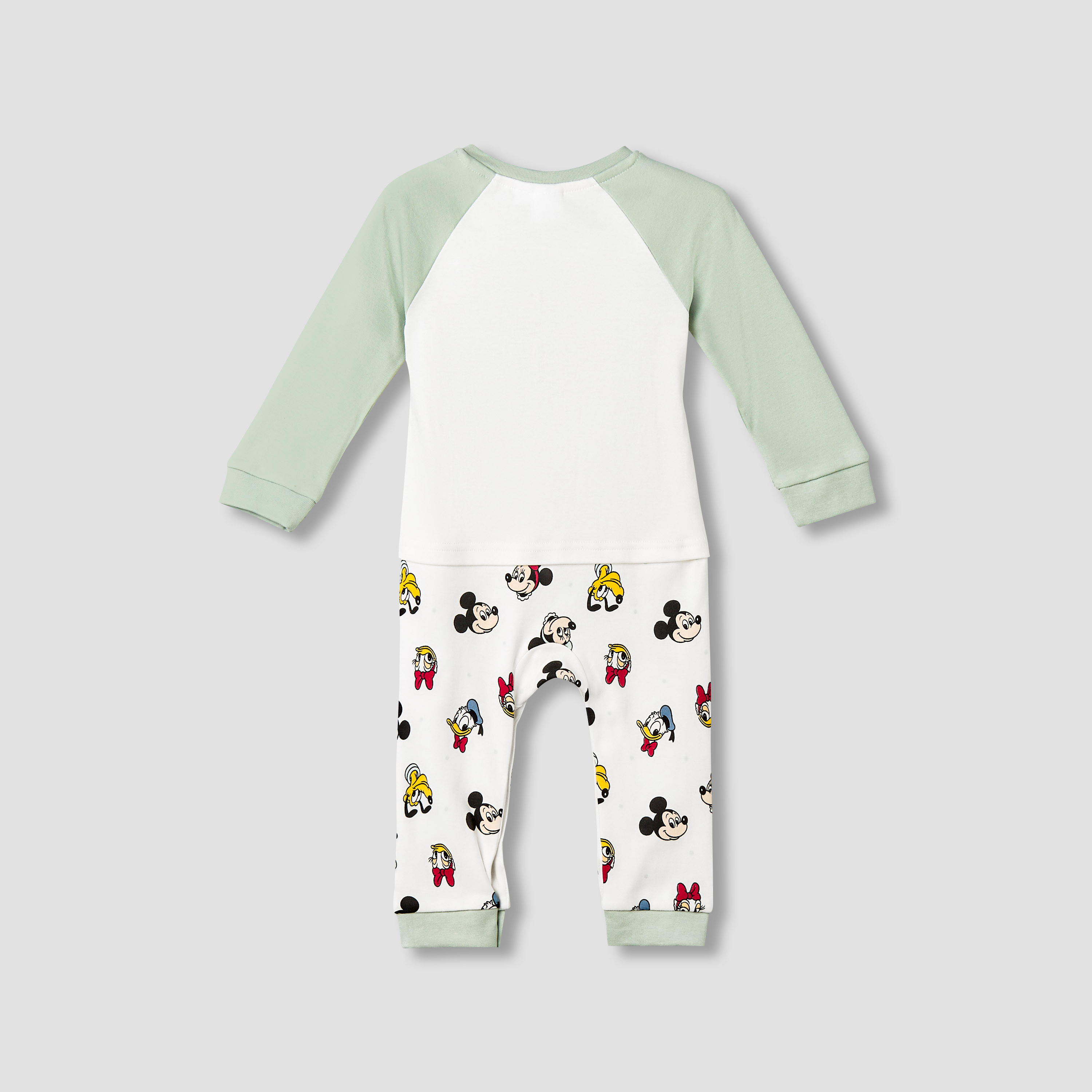 Disney Cotton Crew Neck Long Sleeves Sleepsuit with Mickey and Friends Print-baby-girls-clothing-nightwear-sleepsuits-image-2