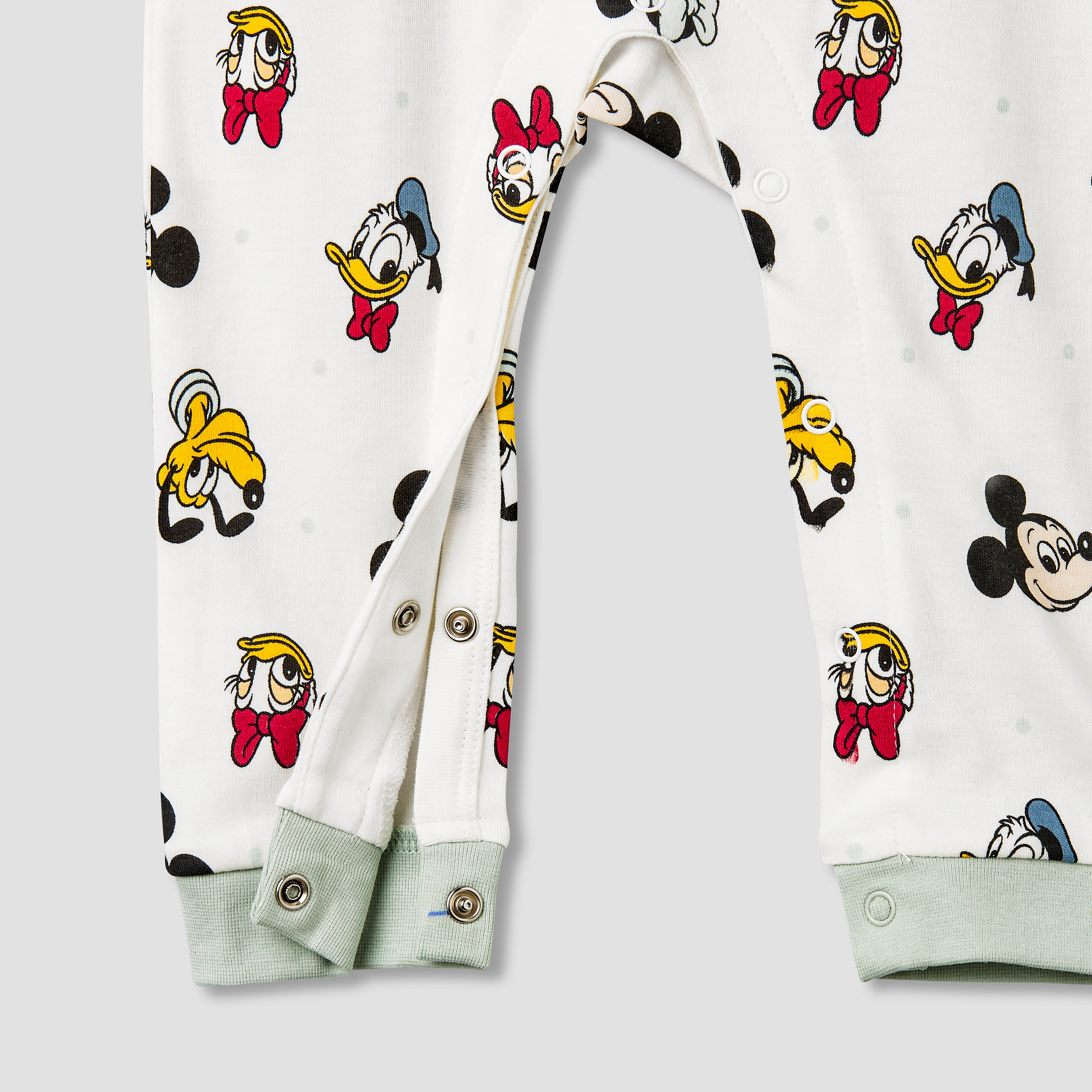 Disney Cotton Crew Neck Long Sleeves Sleepsuit with Mickey and Friends Print-baby-girls-clothing-nightwear-sleepsuits-image-4