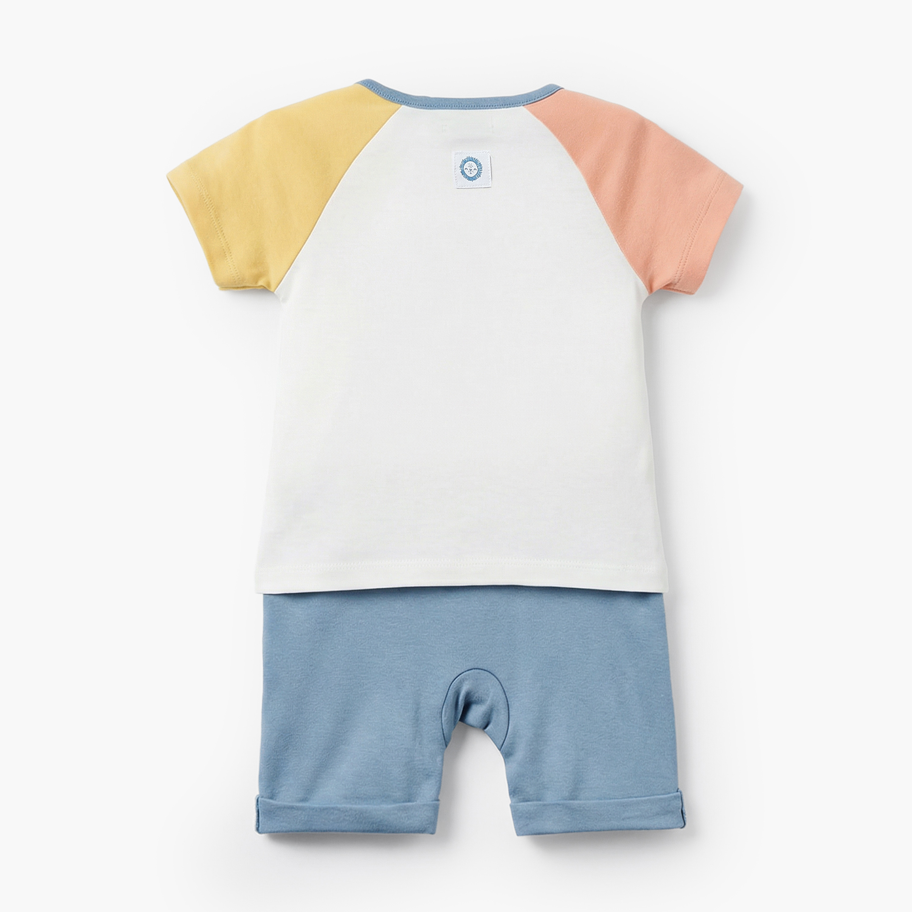 Juniors Round Neck Short Sleeves Romper with Tiger Print-baby-boys-clothing-rompers-image-3
