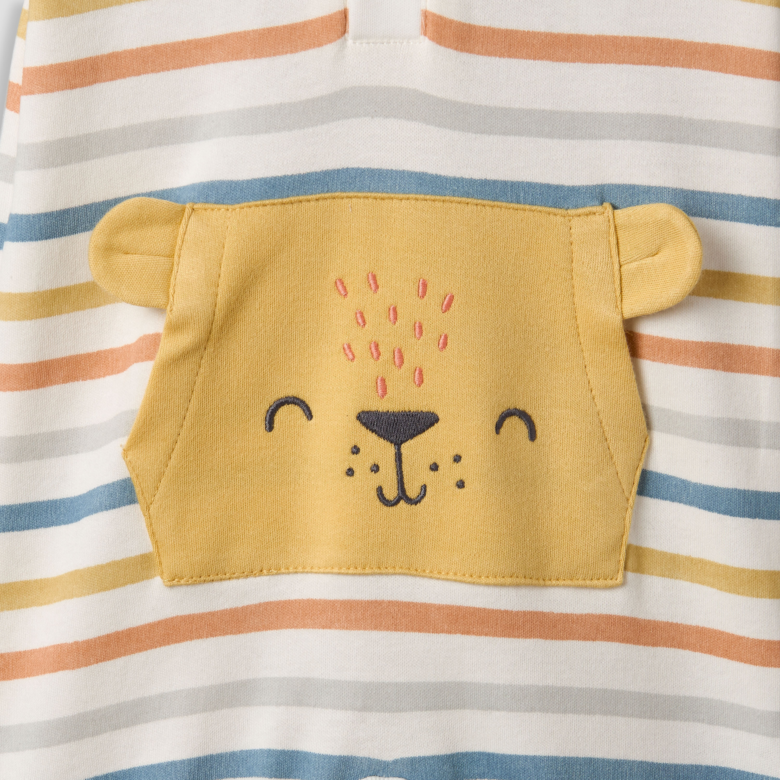Juniors Hooded Neck Short Sleeves Romper with Stripes-baby-boys-clothing-rompers-image-5