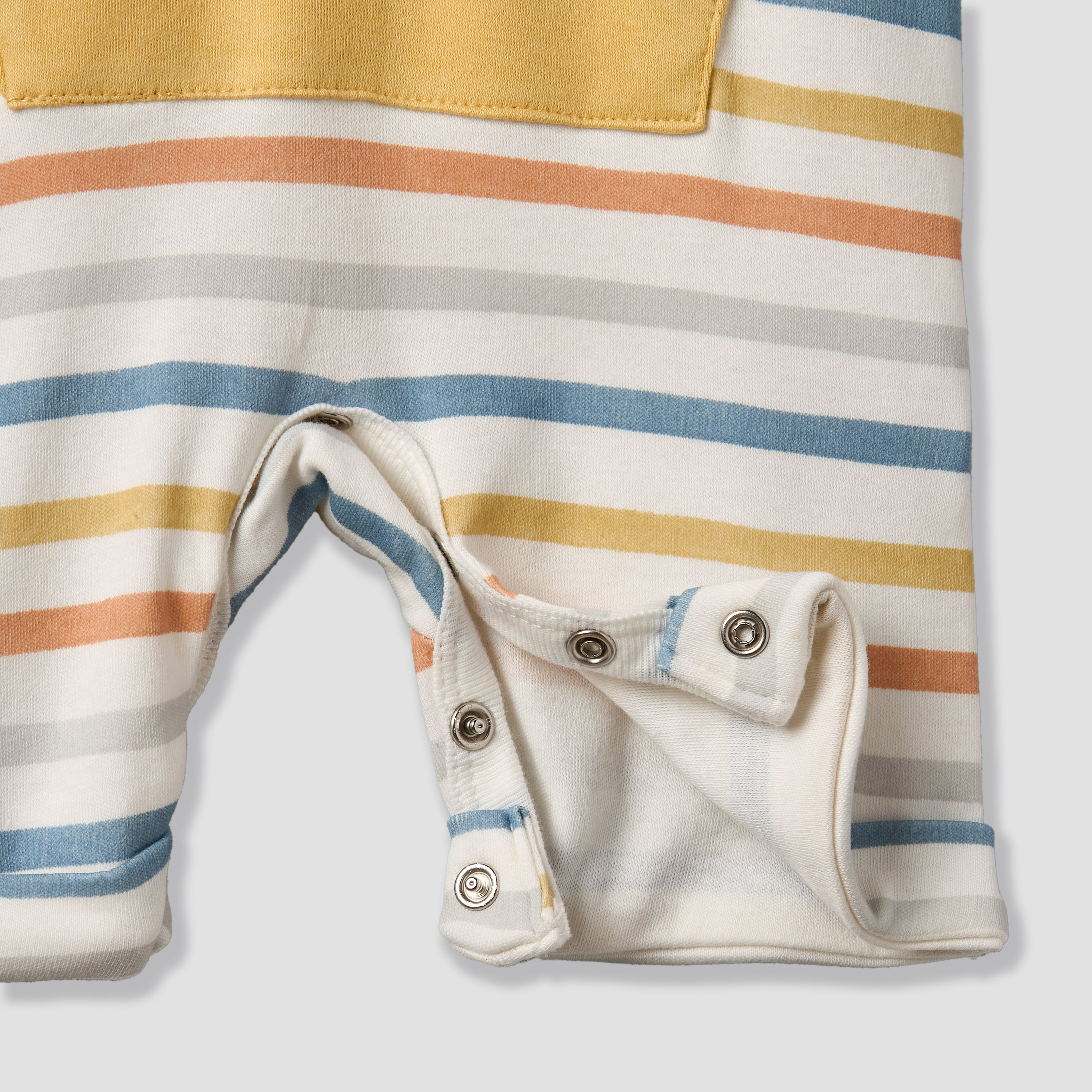 Juniors Hooded Neck Short Sleeves Romper with Stripes-baby-boys-clothing-rompers-image-6