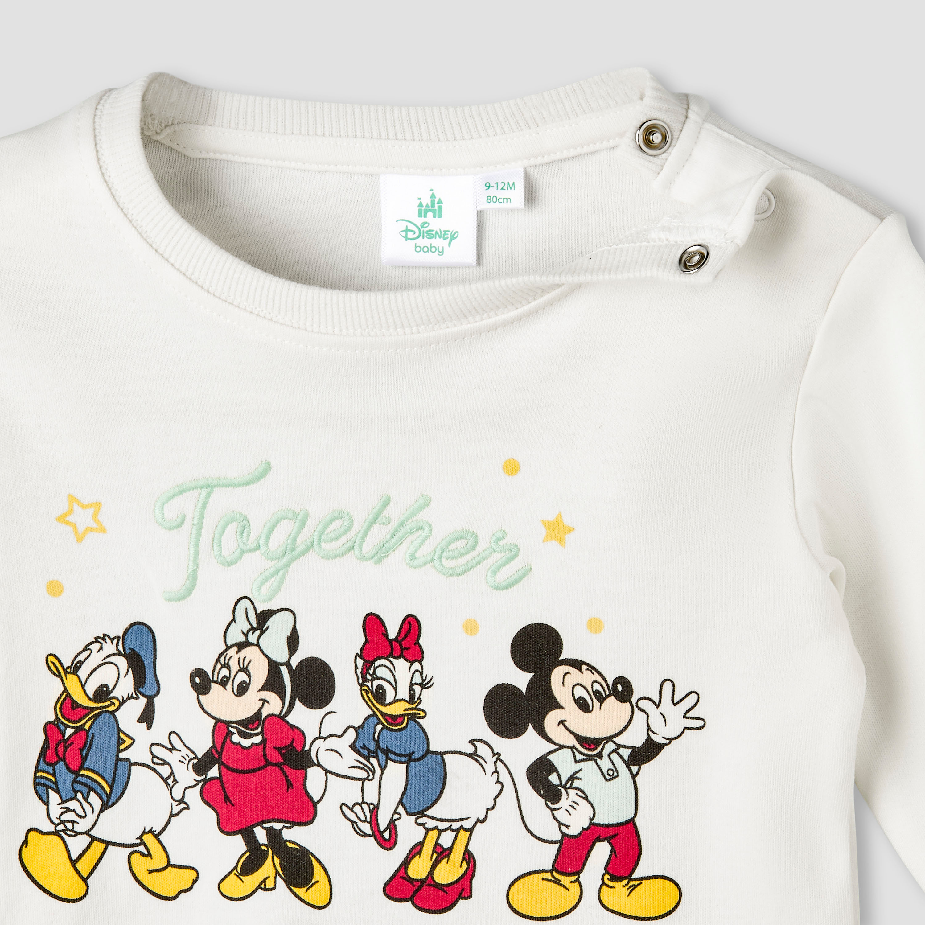 Disney Cotton Round Neck Long Sleeves Pyjama Set with Mickey Mouse and Friends Print-baby-girls-clothing-nightwear-pyjamasets-image-4