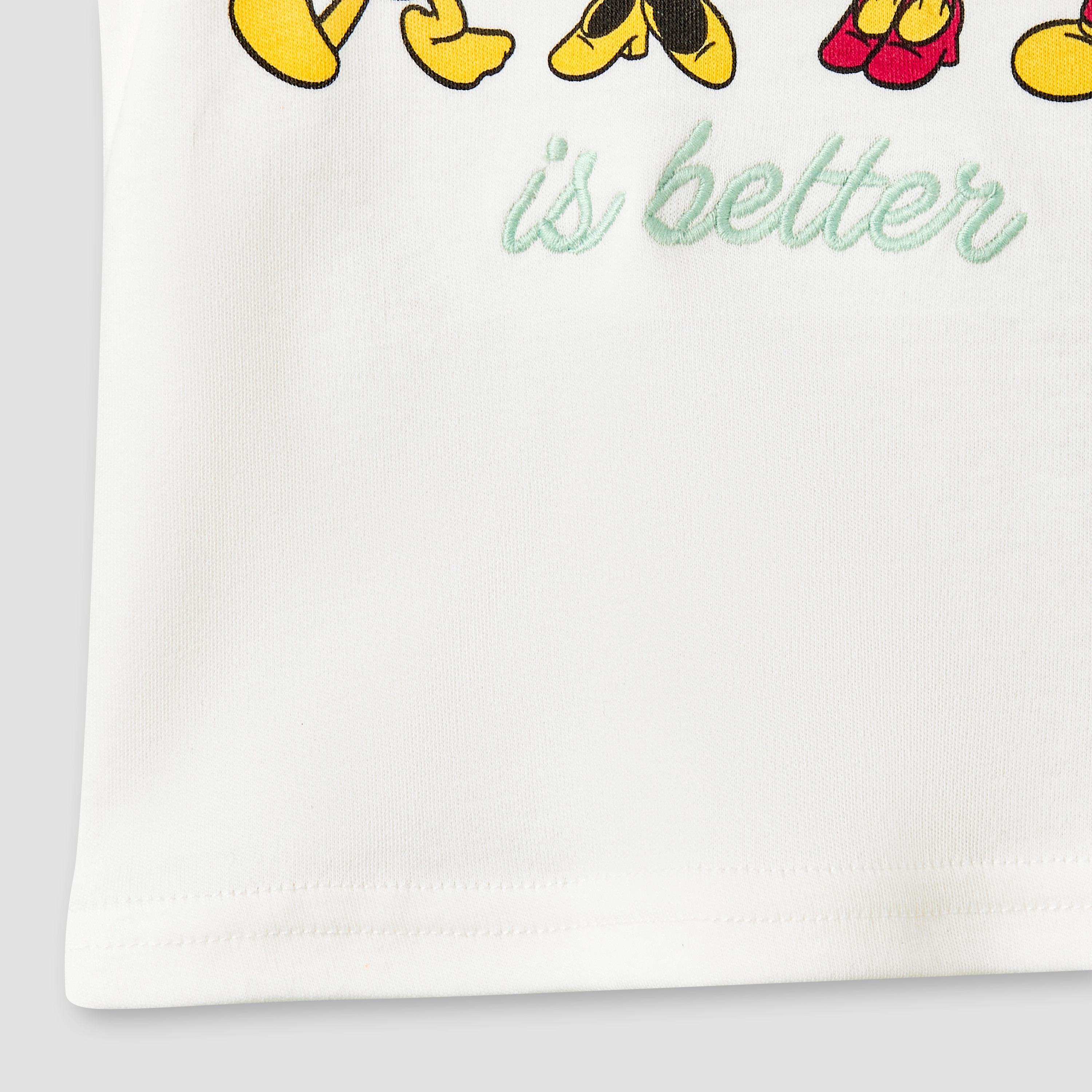 Disney Cotton Round Neck Long Sleeves Pyjama Set with Mickey Mouse and Friends Print-baby-girls-clothing-nightwear-pyjamasets-image-5