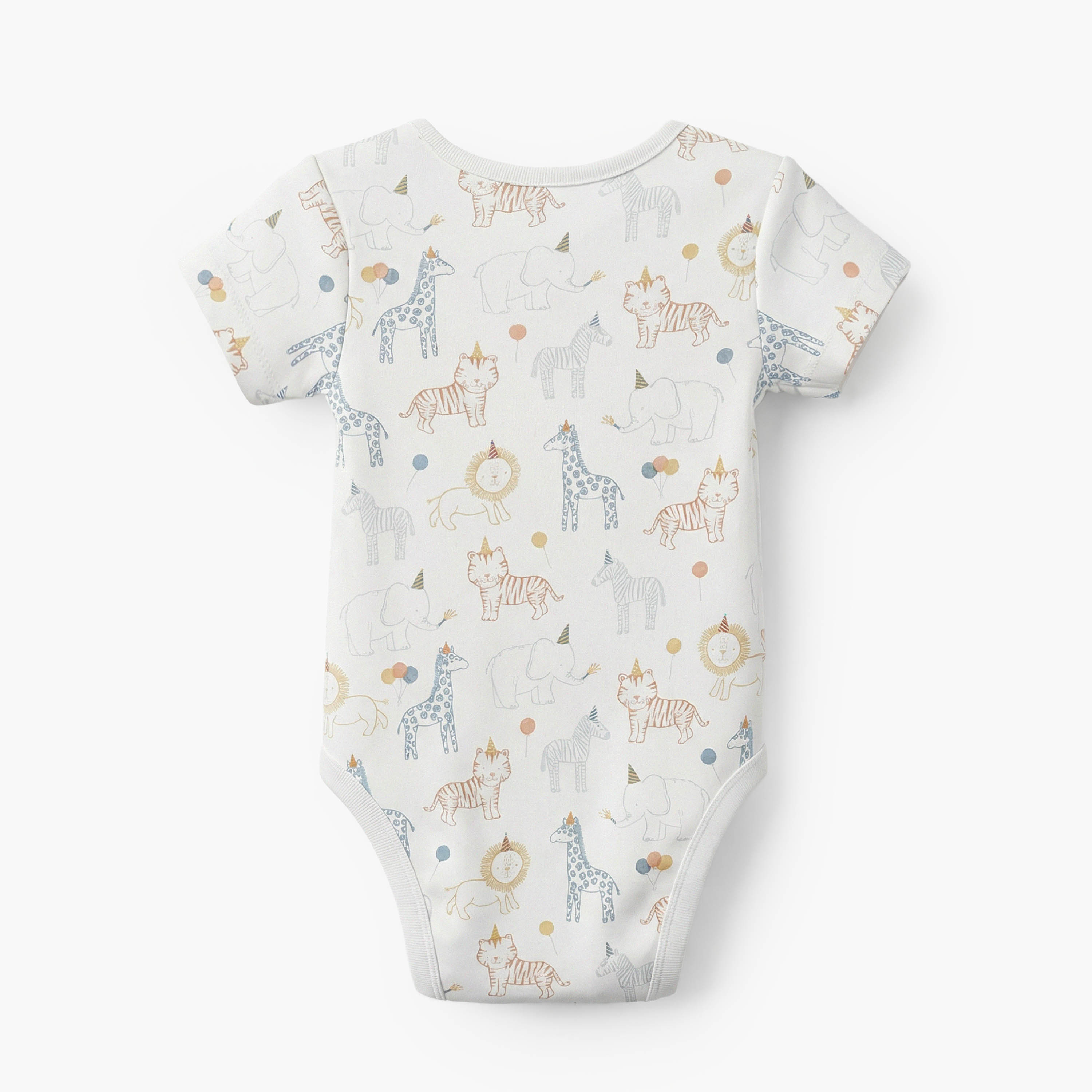 Juniors Cotton Round Neck Short Sleeves Bodysuit with Safari Print-baby-boys-clothing-bodysuits-image-3