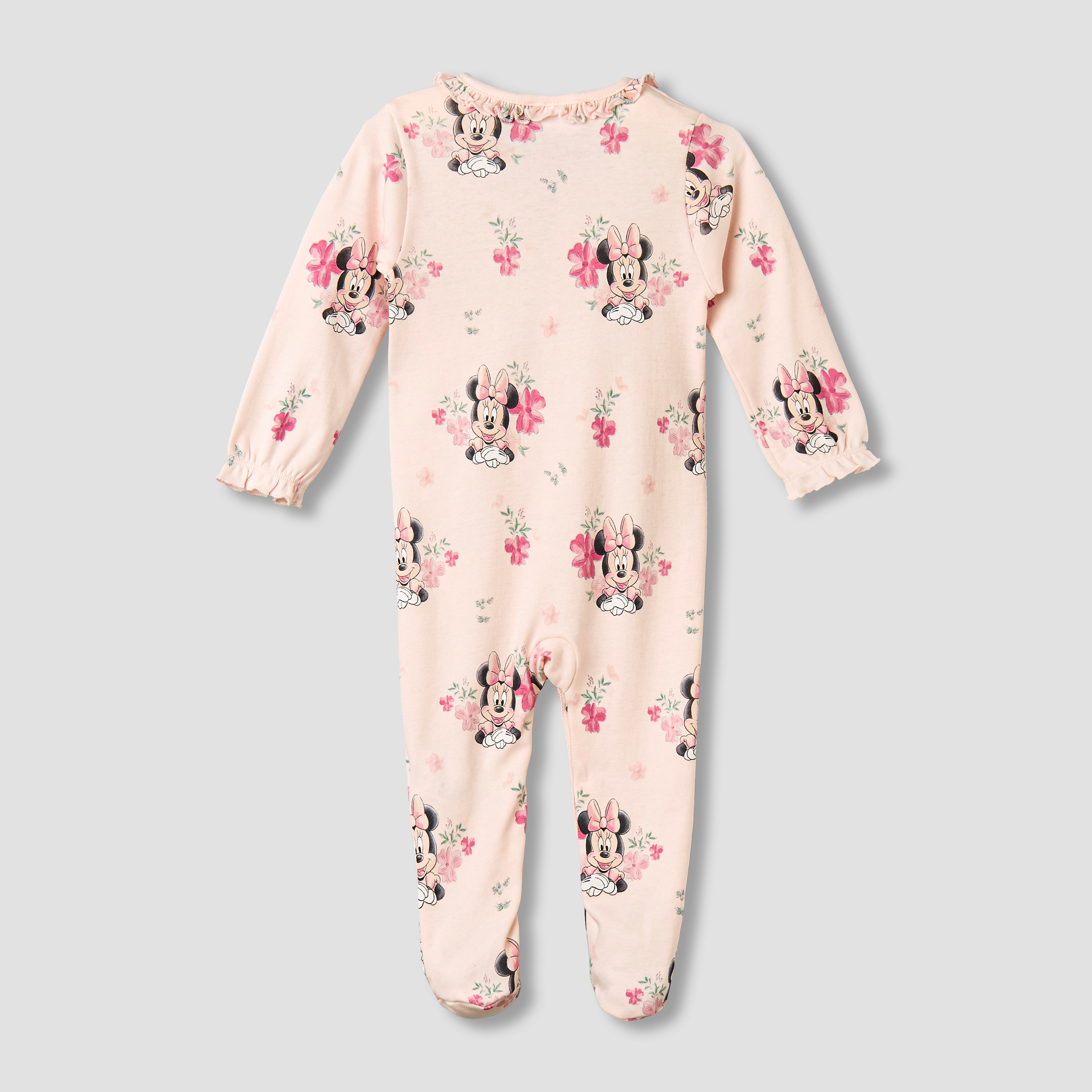 Disney Cotton Long Sleeves Sleepsuit with Minnie Mouse Print-baby-girls-clothing-nightwear-sleepsuits-image-2