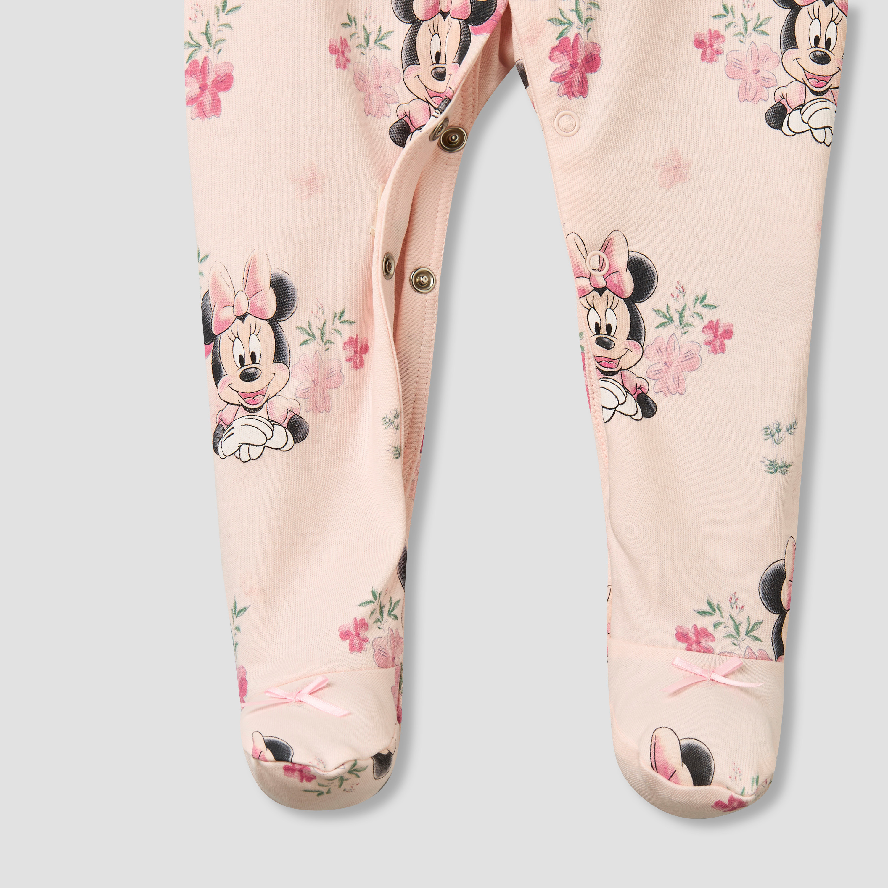 Disney Cotton Long Sleeves Sleepsuit with Minnie Mouse Print-baby-girls-clothing-nightwear-sleepsuits-image-4