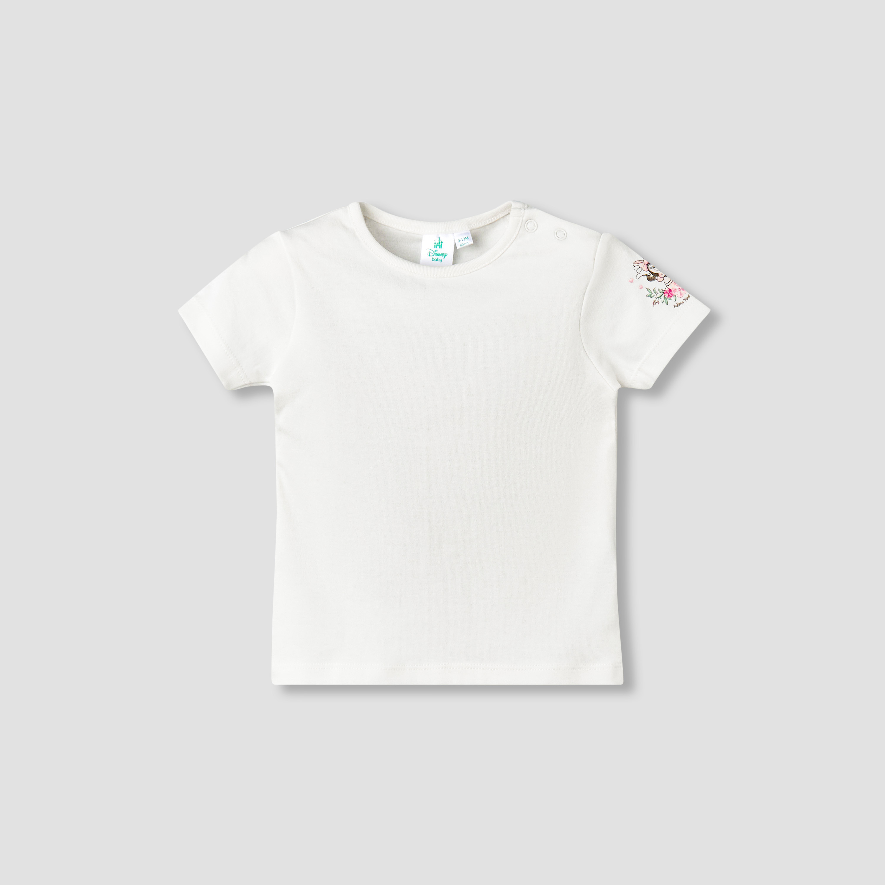 Disney Crew Neck Short Sleeves T-shirt and Dungaree Dress Set with Minnie Mouse Print-baby-girls-clothing-setsandcoords-image-3