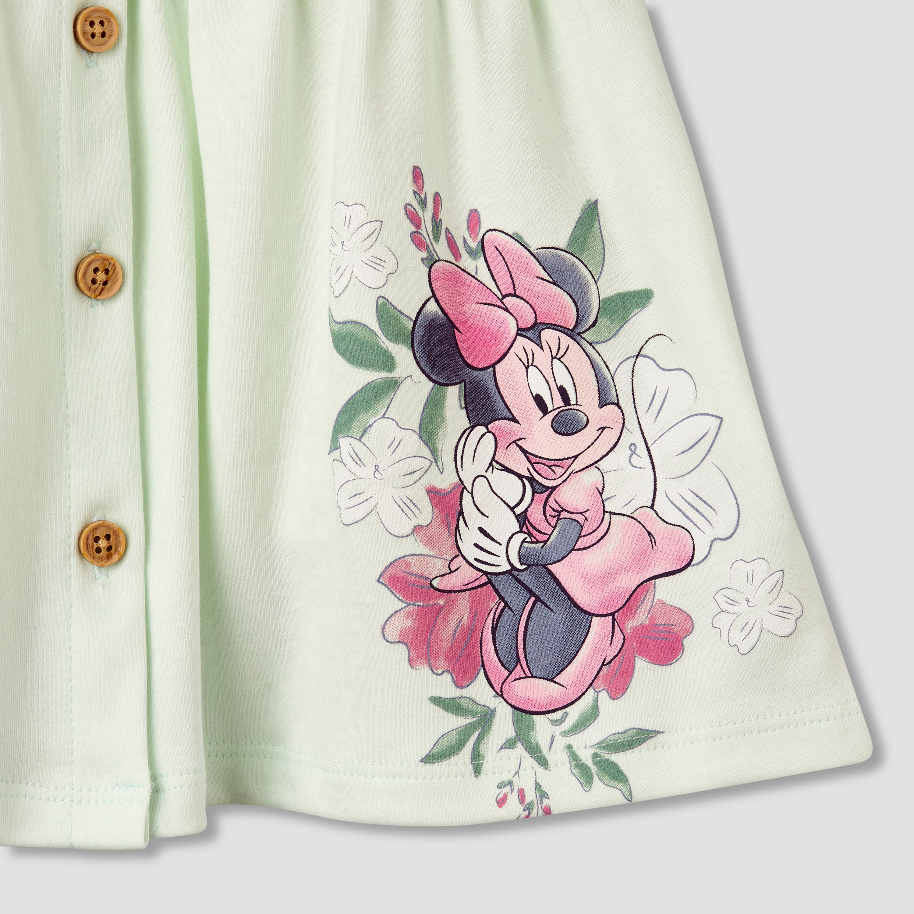 Disney Crew Neck Short Sleeves T-shirt and Dungaree Dress Set with Minnie Mouse Print-baby-girls-clothing-setsandcoords-image-6