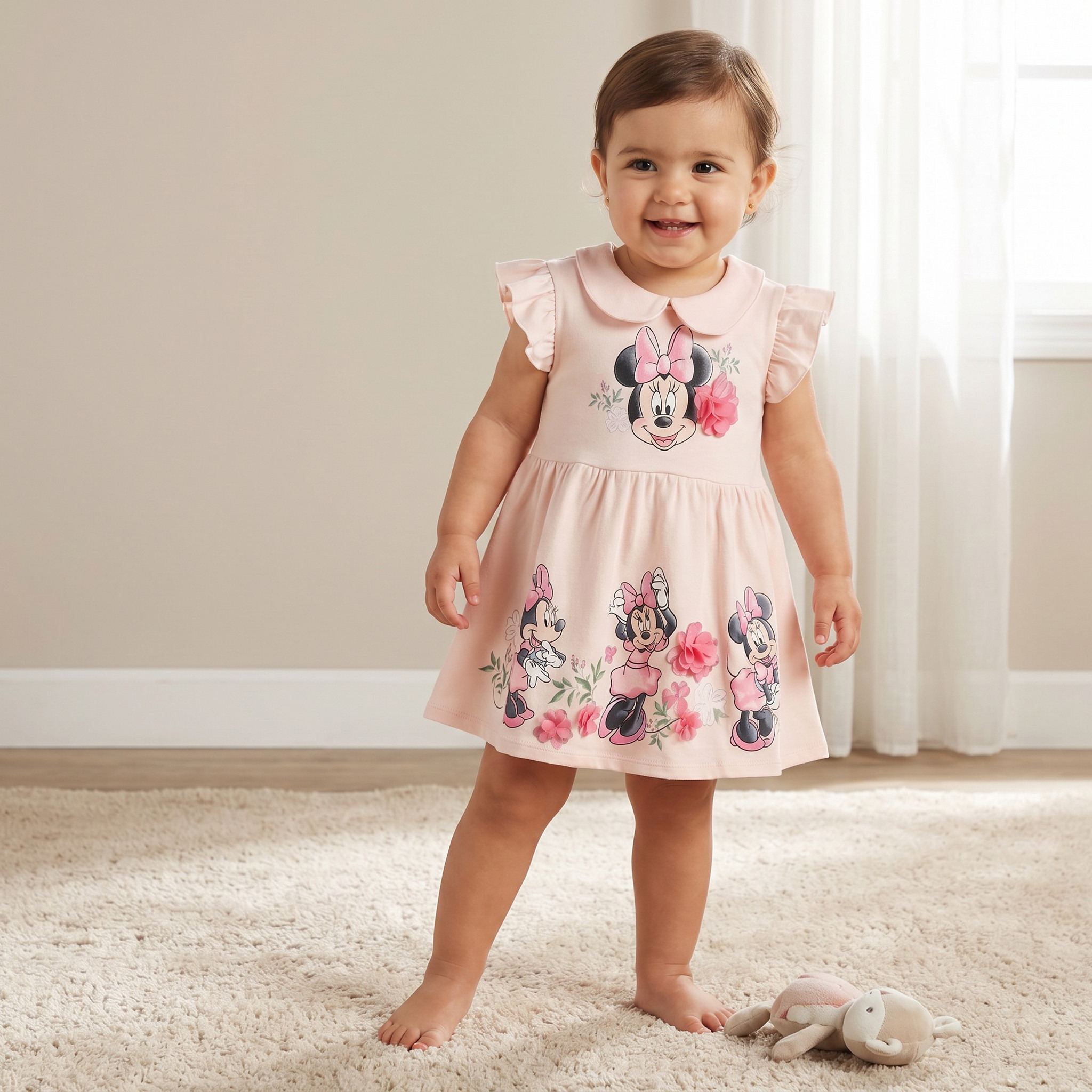 Disney Peter Pan Collar Sleeveless A-line Dress with Minnie Mouse Print-baby-girls-clothing-dressesandjumpsuits-image-1