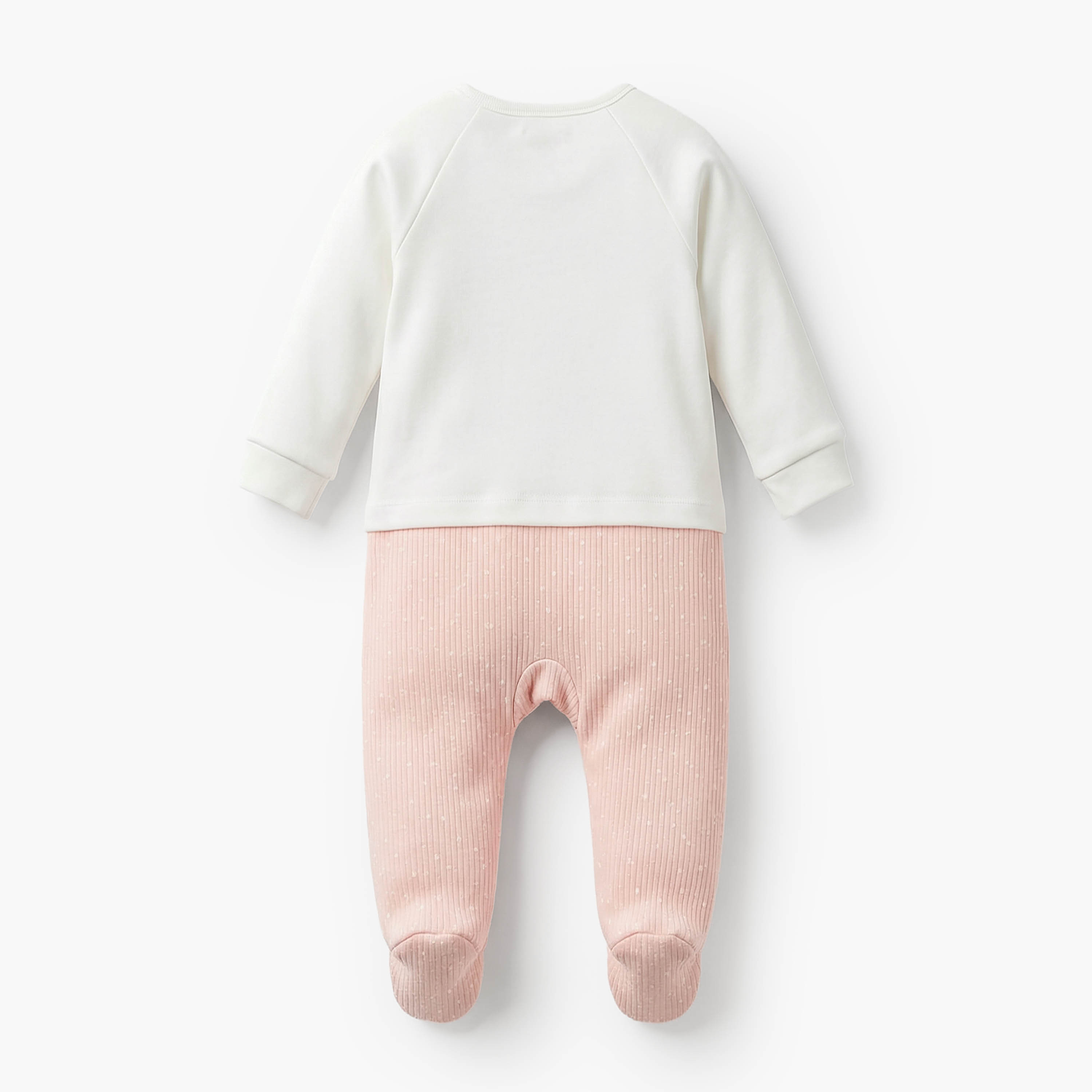 بدلة نوم قطن بتطريز زرافة وياقة مستديرة وأكمام طويلة من جونيورز-baby-girls-clothing-nightwear-sleepsuits-image-2